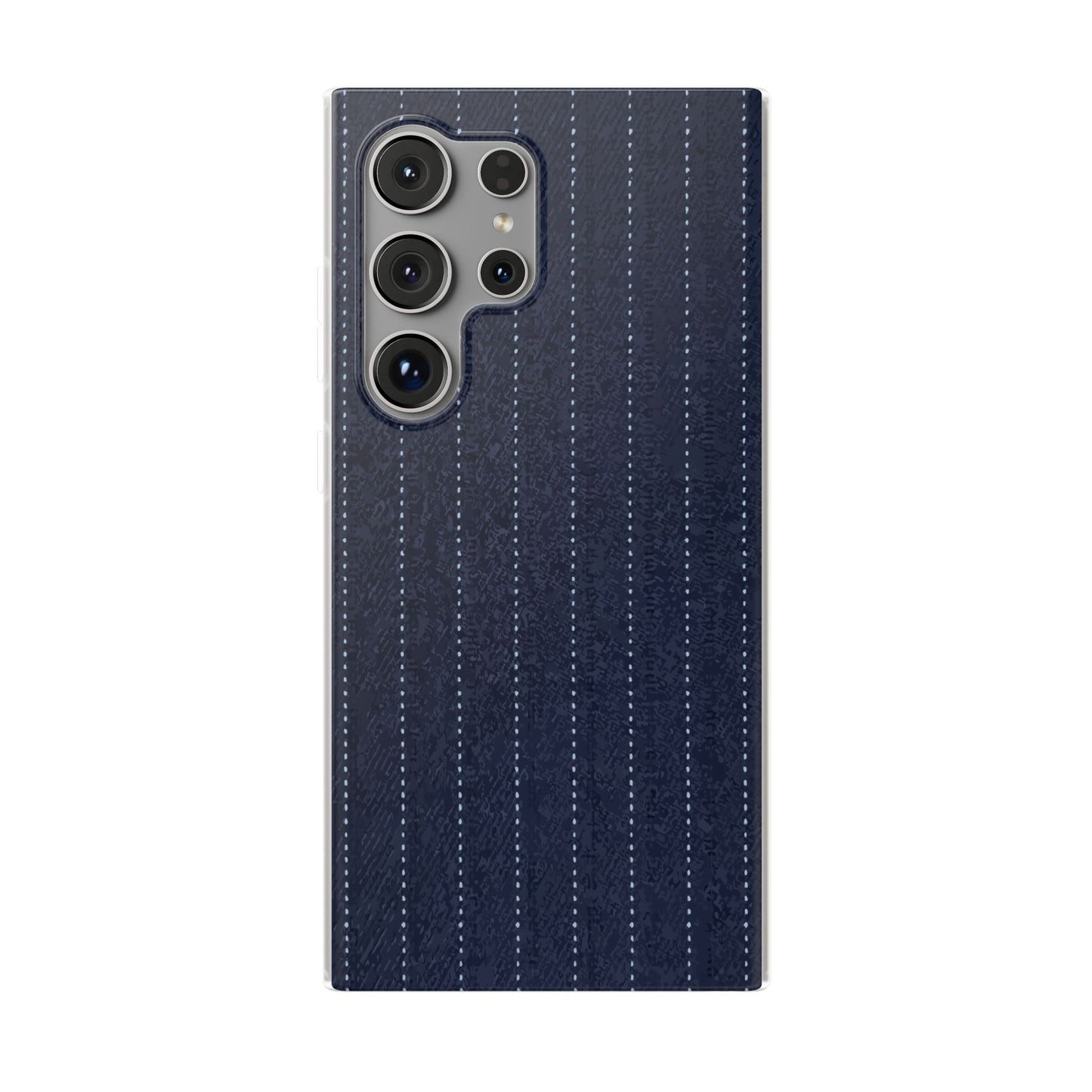 Navy Pinstripe Flexi Phone Case for Apple iPhone, Samsung Galaxy.