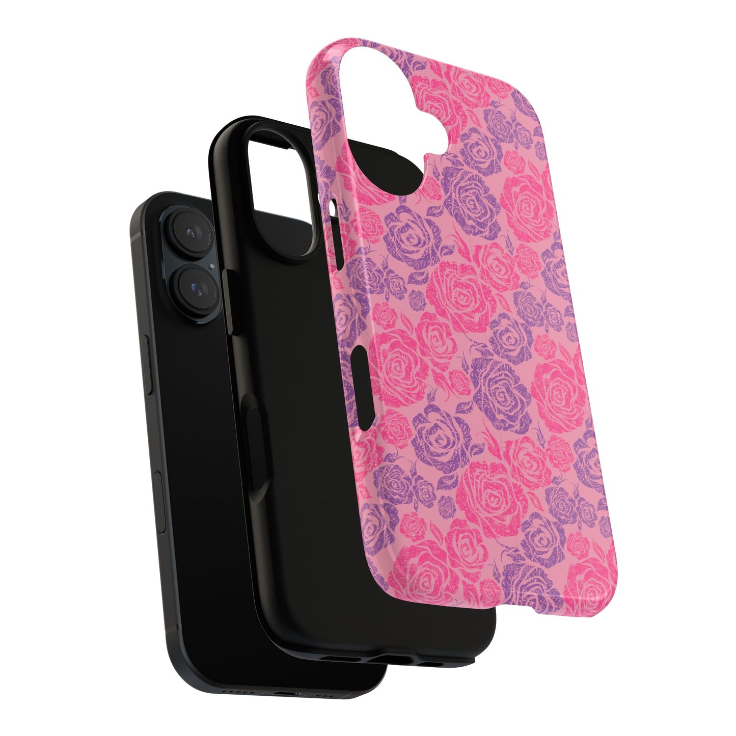 Pink & Lavender Rose Pattern Tough Phone Case