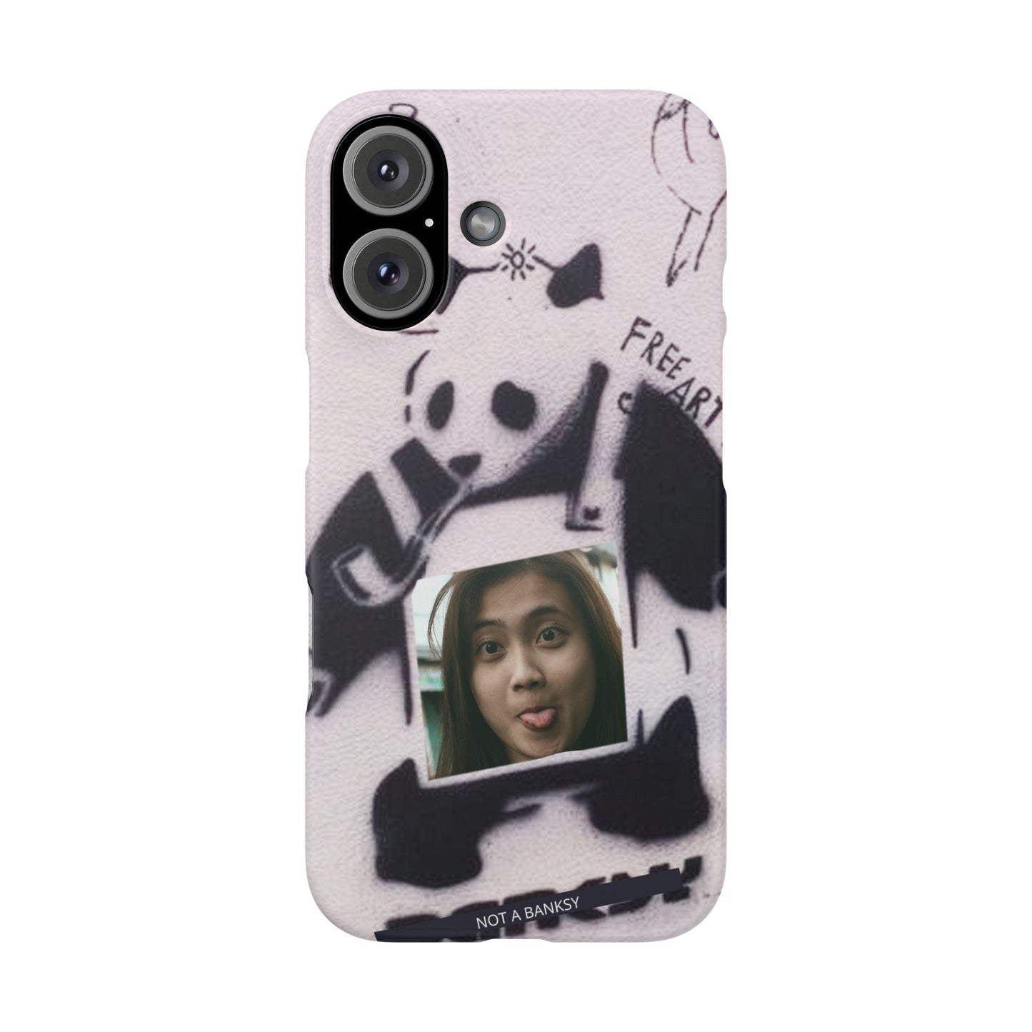 Single Image Personalised Panda Stencil Slim Phone Case for Apple iPhone, Samsung Galaxy and Google Pixel.