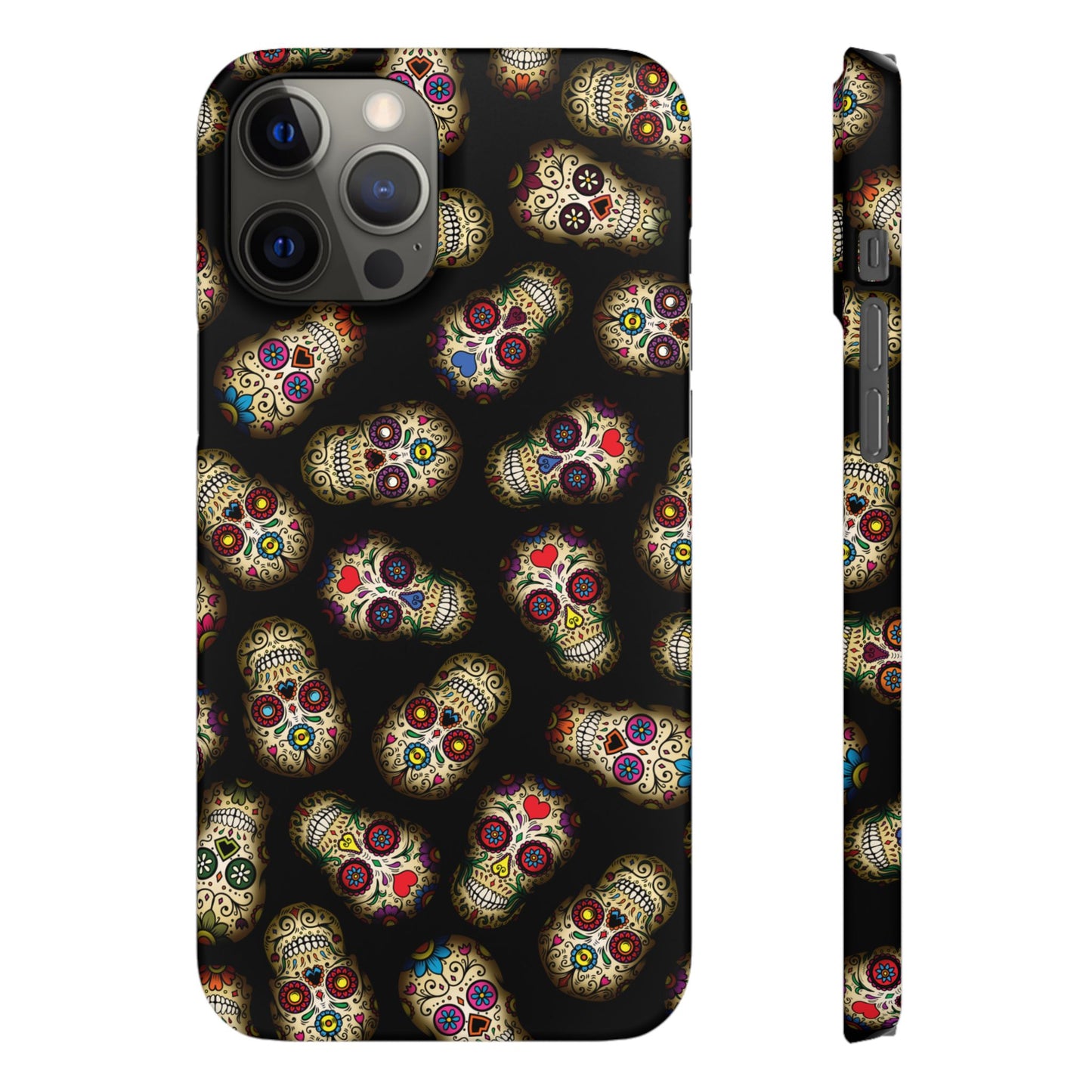 Sugar Skull — Day of the Dead Floral Slim Case for Apple iPhone, Samsung Galaxy and Google Pixel.