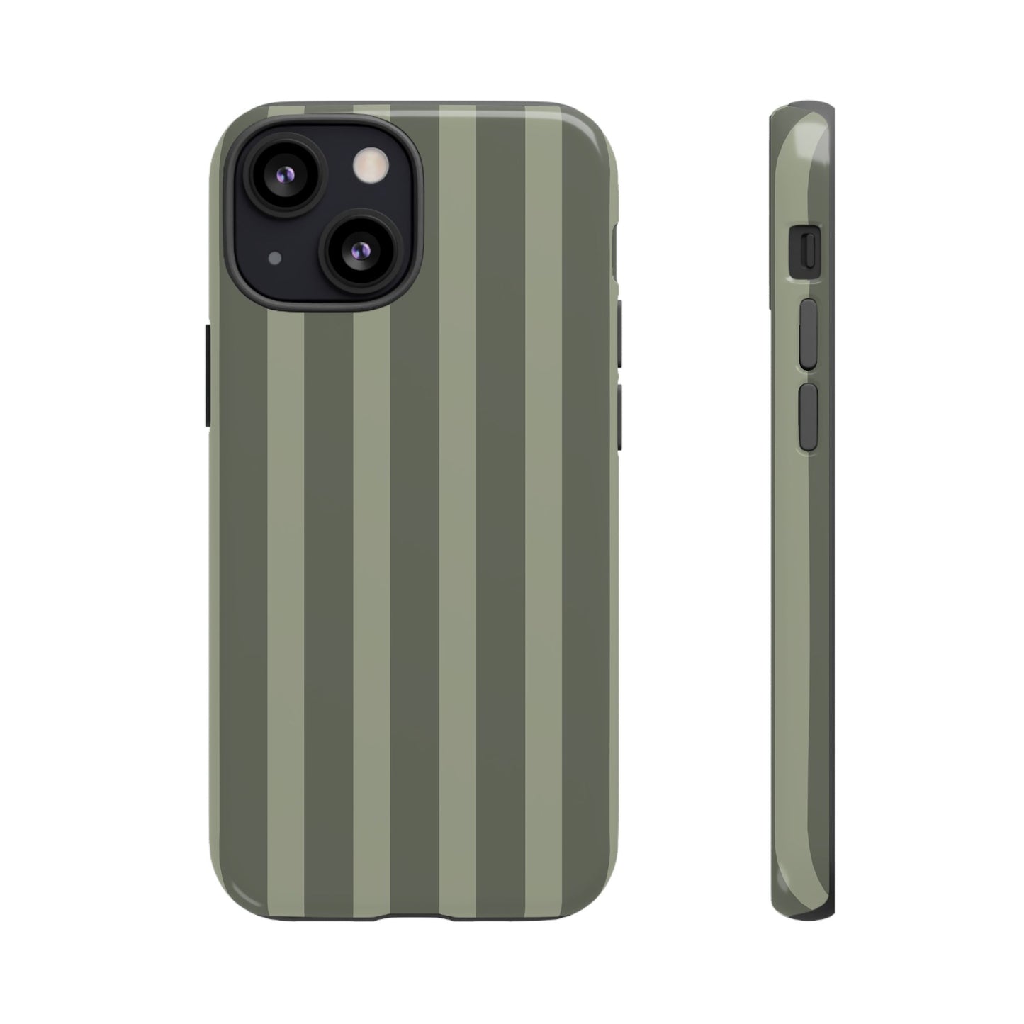Olive Striped Tough Phone Case — Durable Military-Inspired Protective Cover