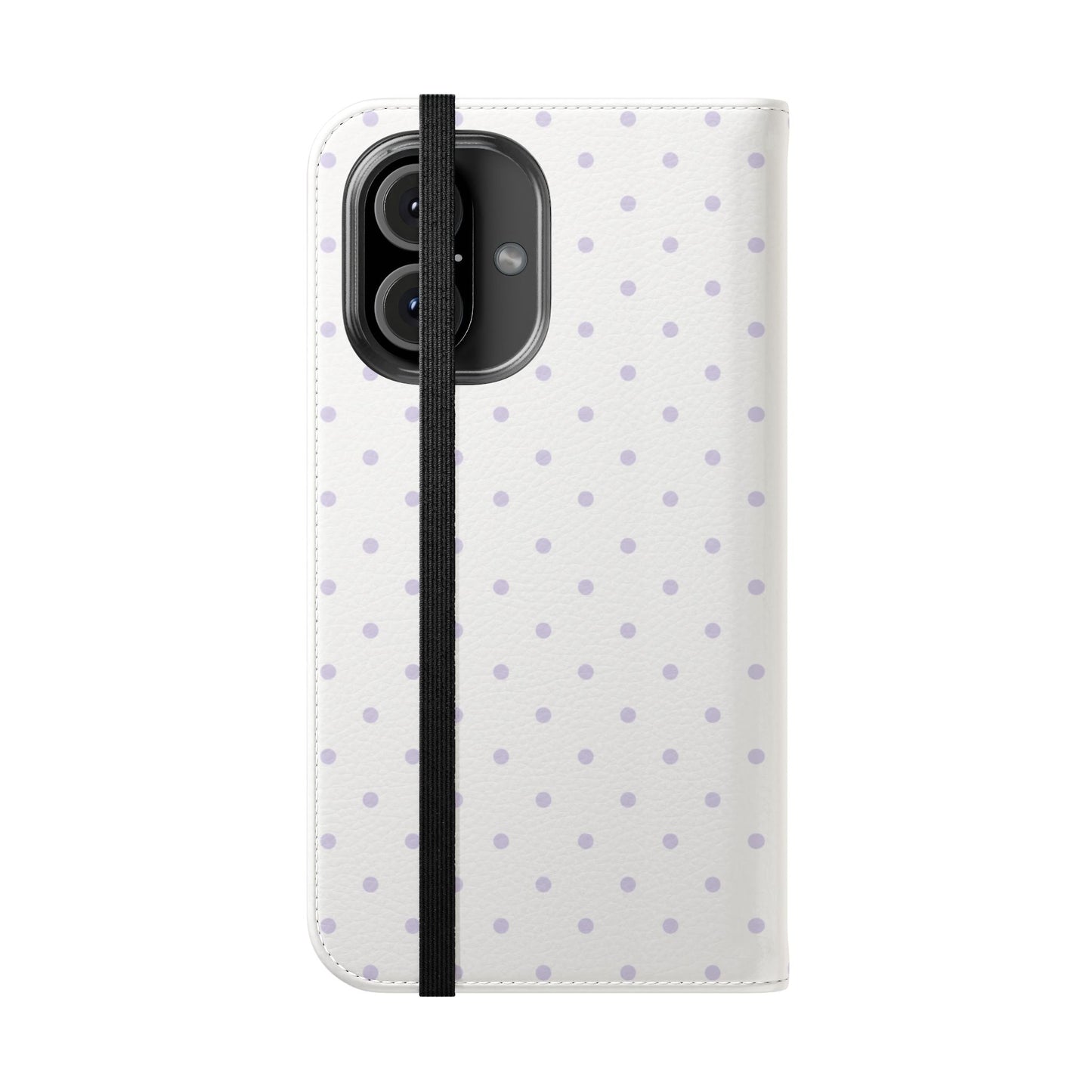 Polka Dot Flip Phone Case — White and Violet Polka Dot Wallet Cover