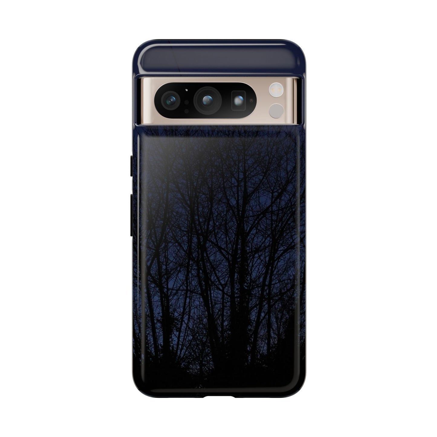 Night Forest Phone Case — Dark Tree Silhouette Protective Tough Case