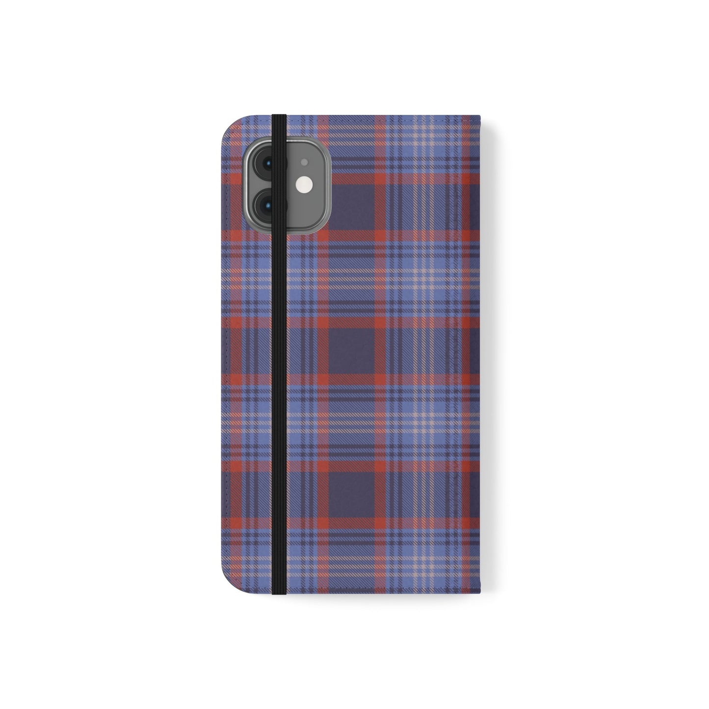 Tartan Flip Phone Case — Red & Purple Plaid Wallet Cover