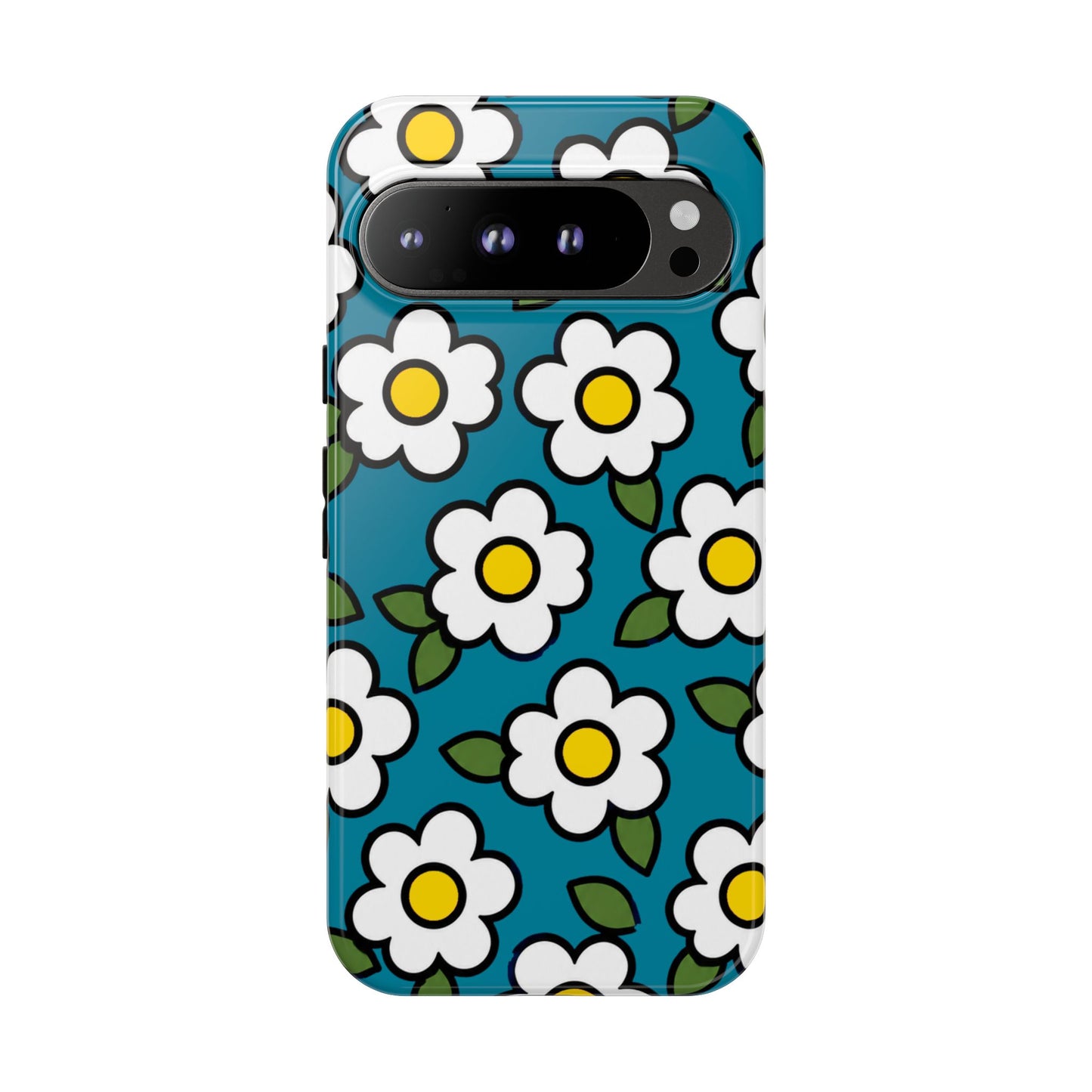 Blue Daisy Tough Phone Case — Floral Protective iPhone Cover