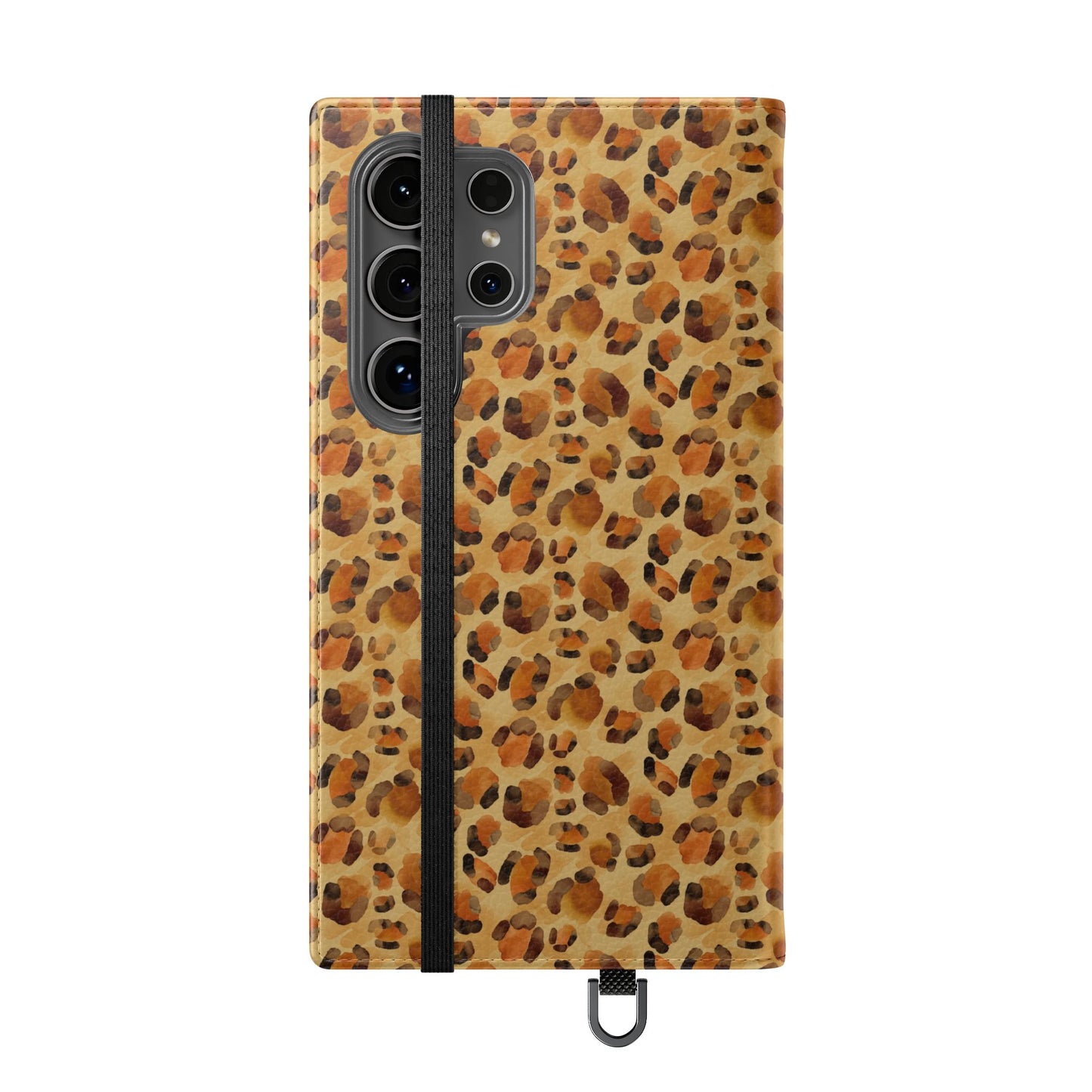 Leopard Print Flip Phone Case — Cardholder Wallet Folio