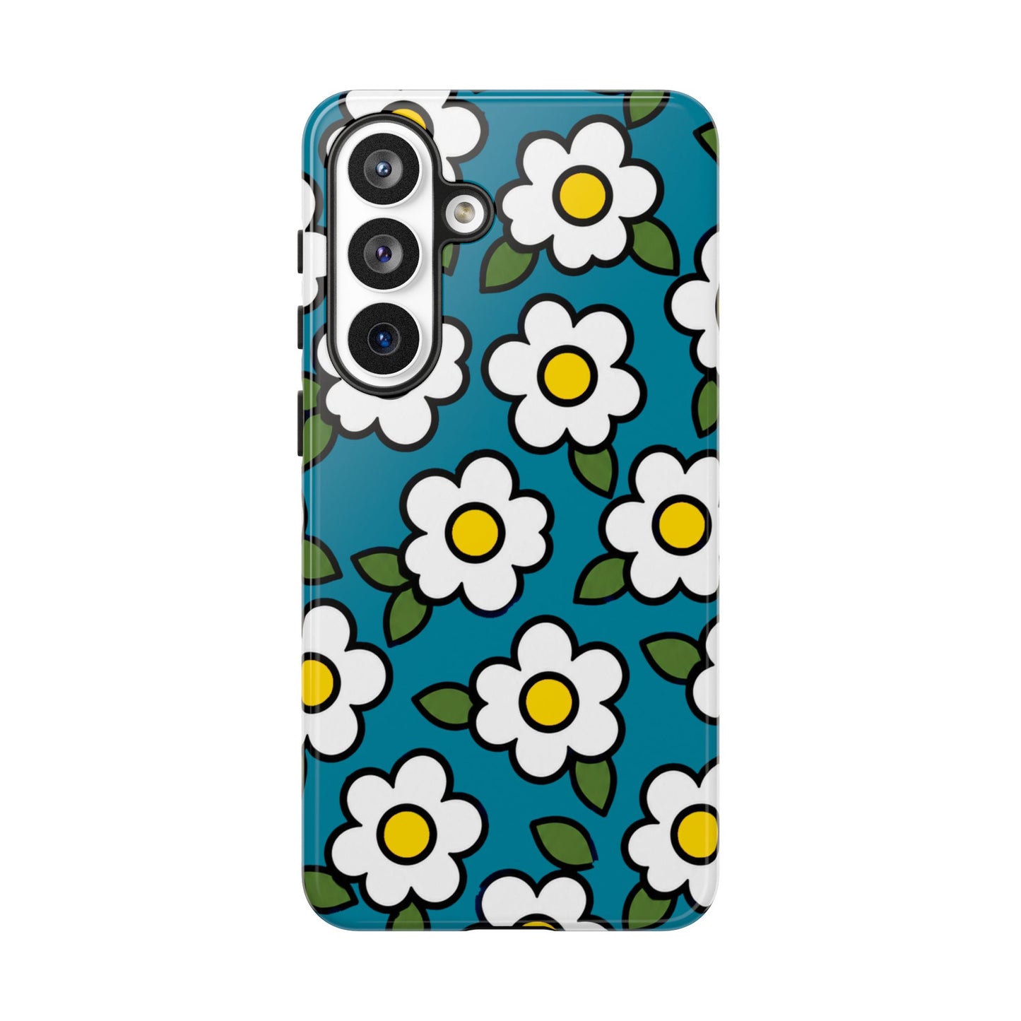 Blue Daisy Tough Phone Case — Floral Protective iPhone Cover
