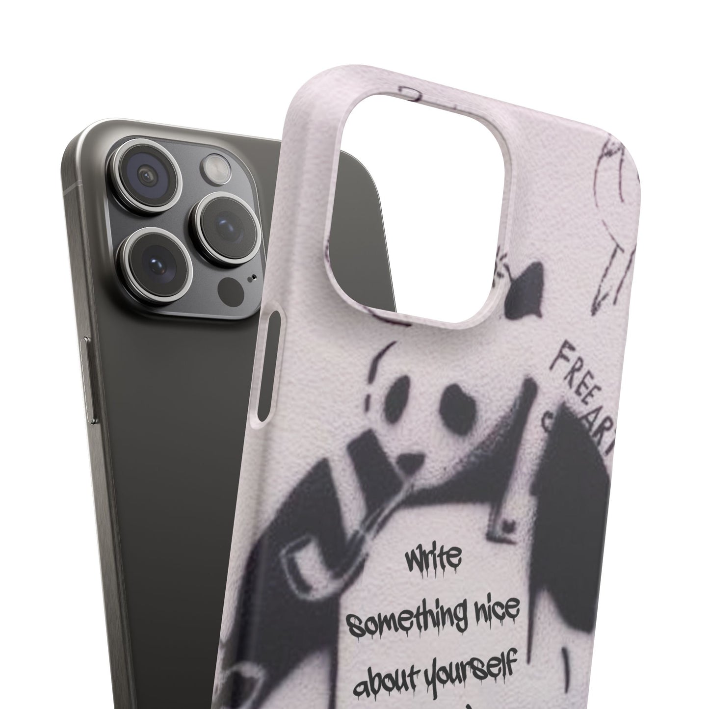 Personalised Panda Stencil Phone Case for Apple iPhone, Samsung Galaxy and Google Pixel.