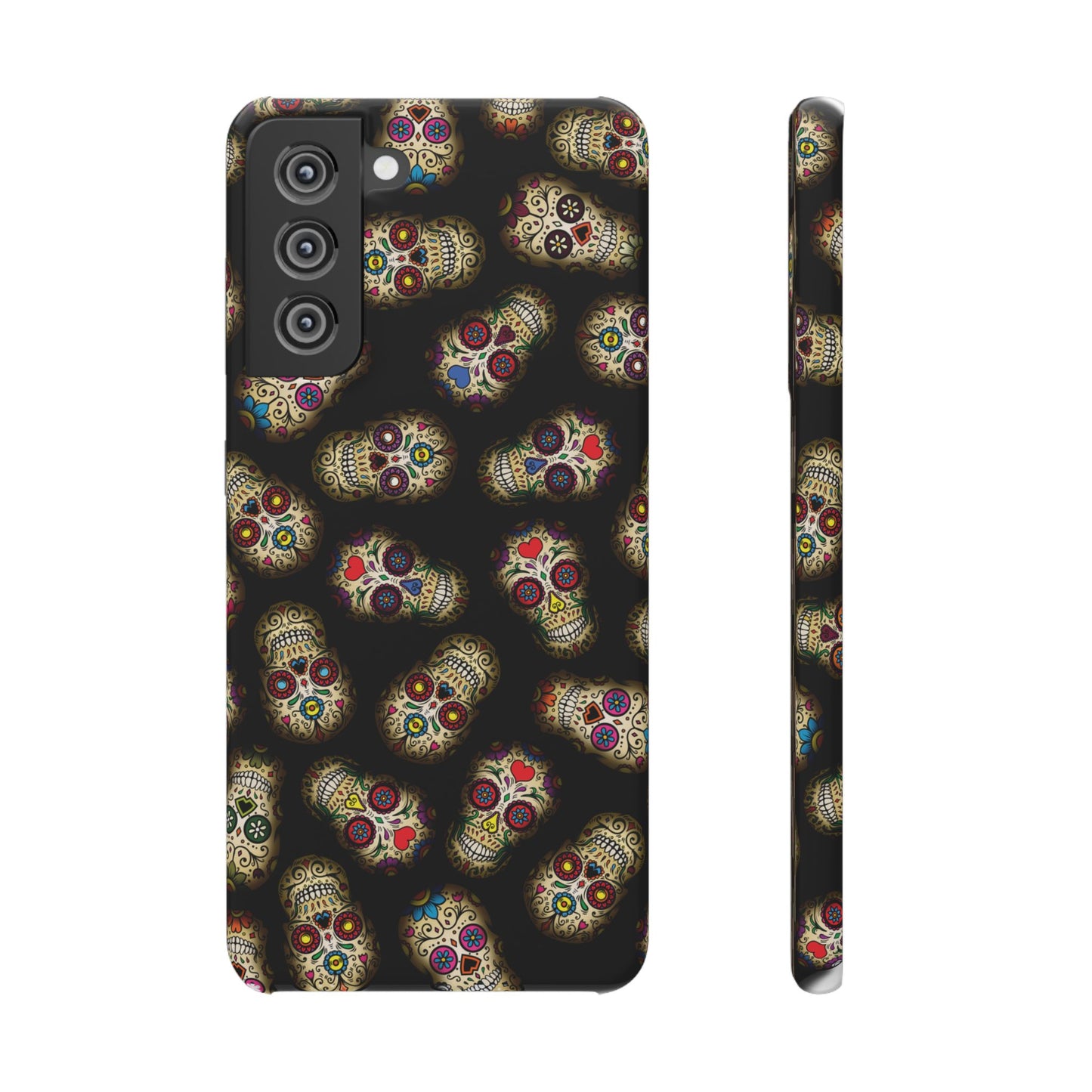 Sugar Skull — Day of the Dead Floral Slim Case for Apple iPhone, Samsung Galaxy and Google Pixel.