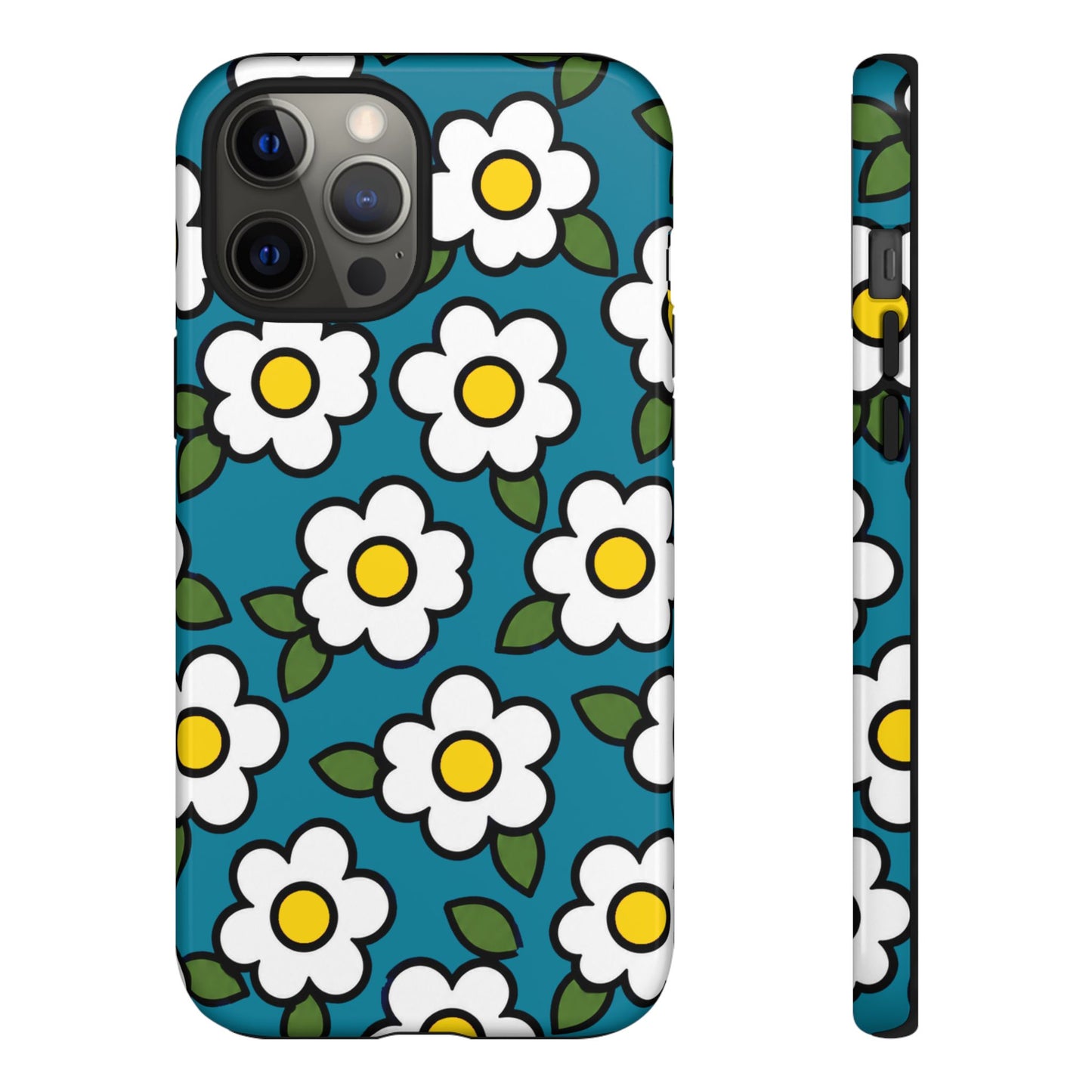 Blue Daisy Tough Phone Case — Floral Protective iPhone Cover