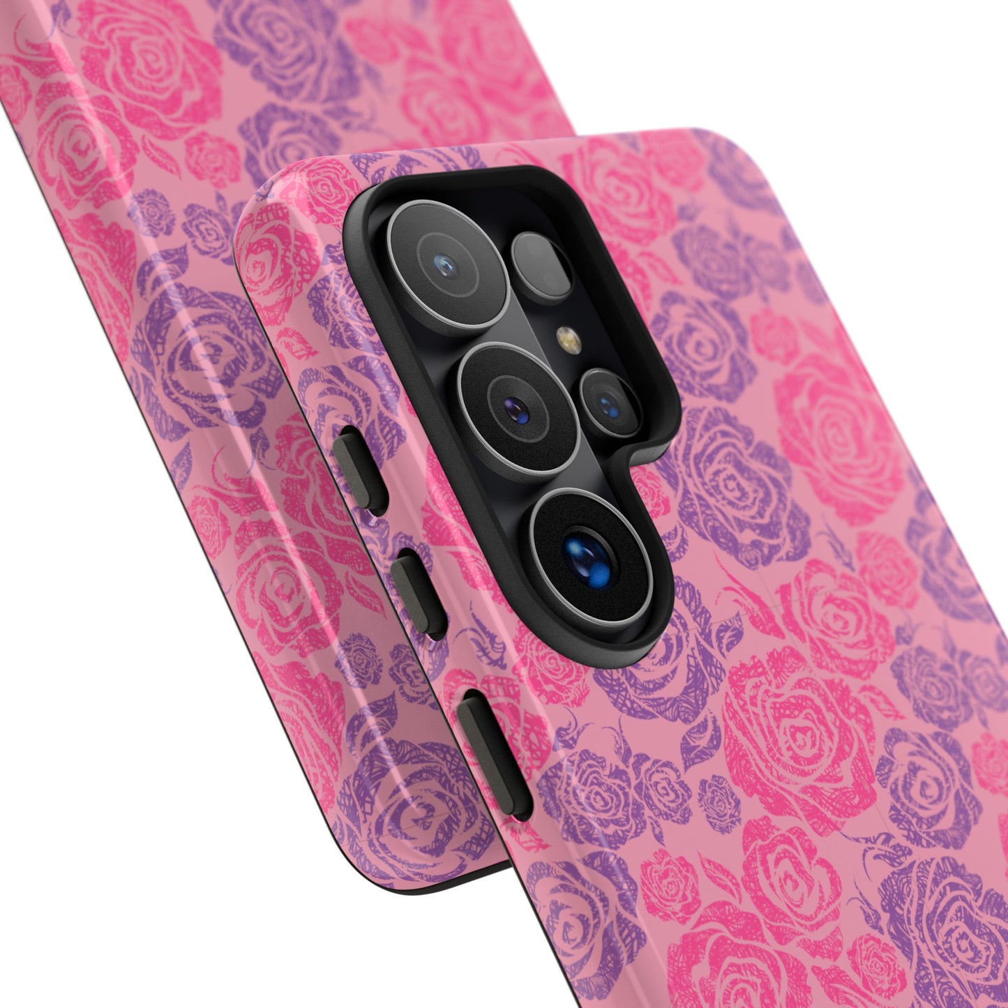 Pink & Lavender Rose Pattern Tough Phone Case