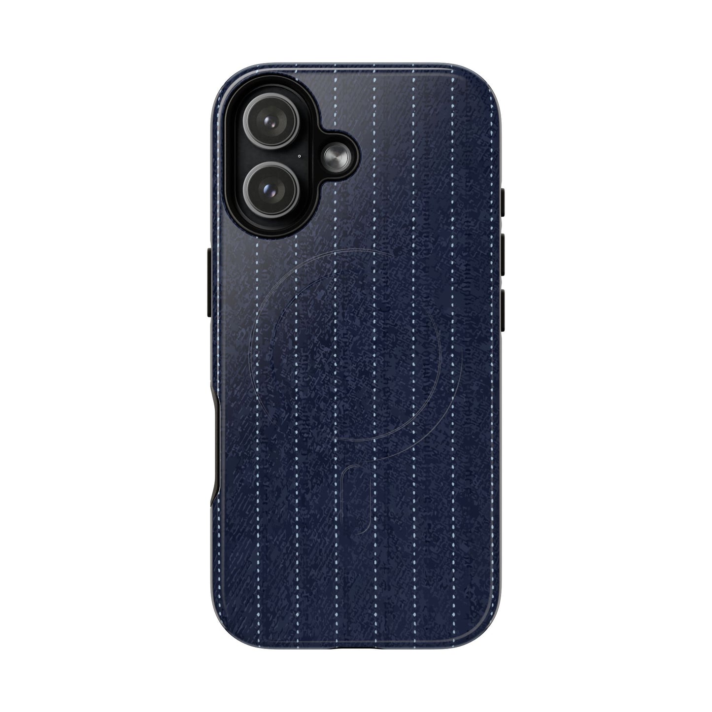 MagSafe Tough Phone Case — Navy Pinstripe Magnetic Protective Cover