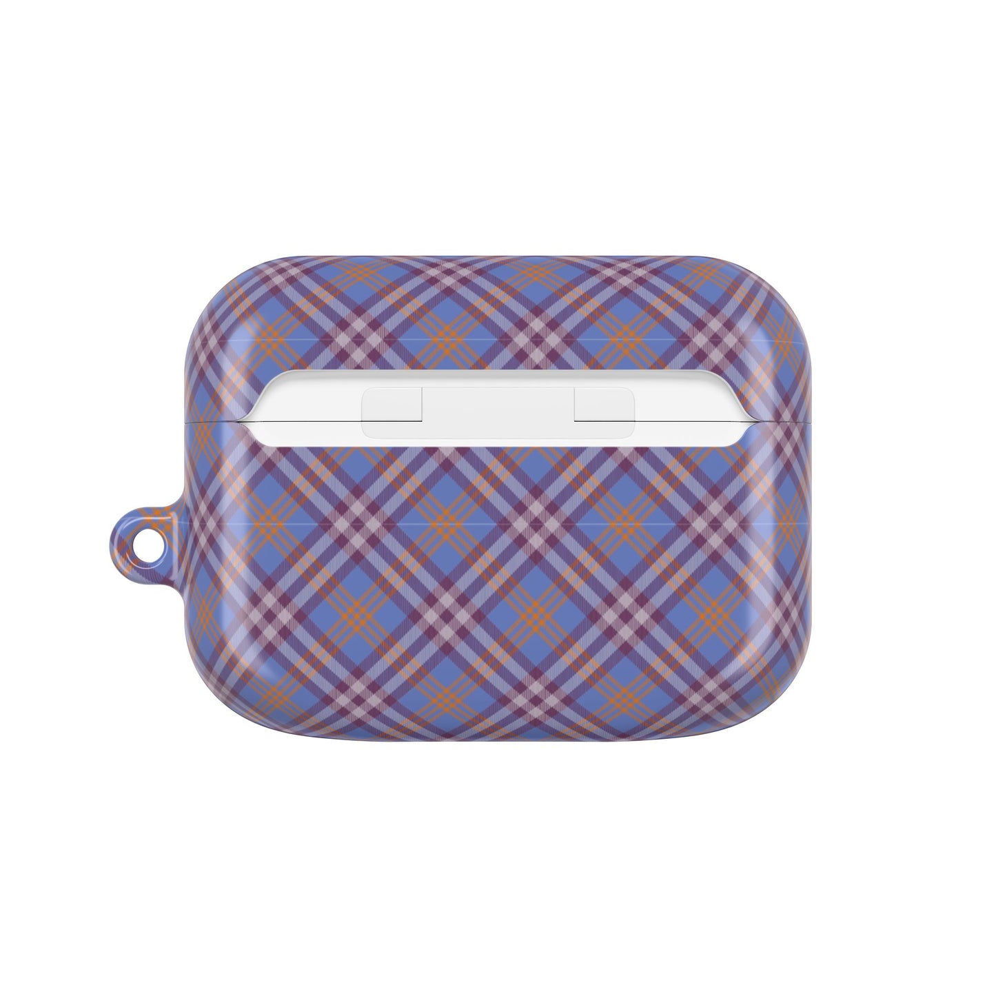 Orange and Violet Tartan AirPod Case — Classic Orange and Violet Plaid Protective Cover