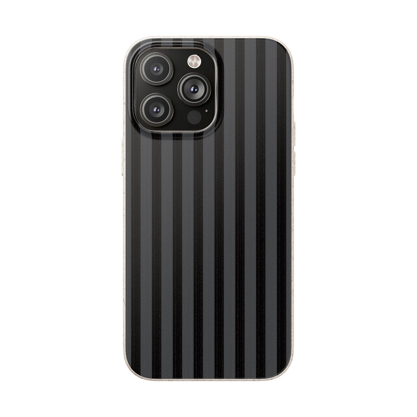 Biodegradable Black Vertical Stripe Phone Cover for Apple iPhone and Samsung Galaxy.