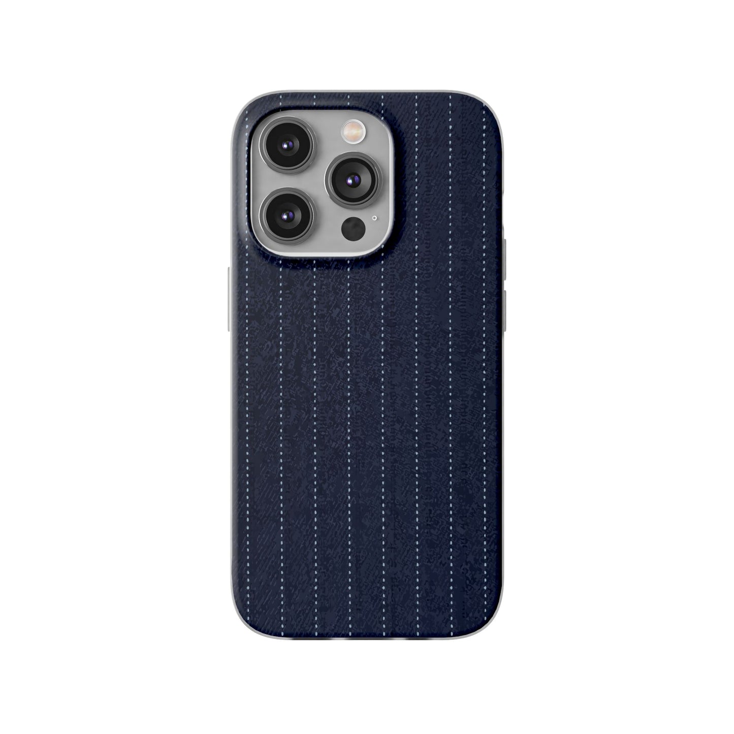 Navy Pinstripe Flexi Phone Case for Apple iPhone, Samsung Galaxy.
