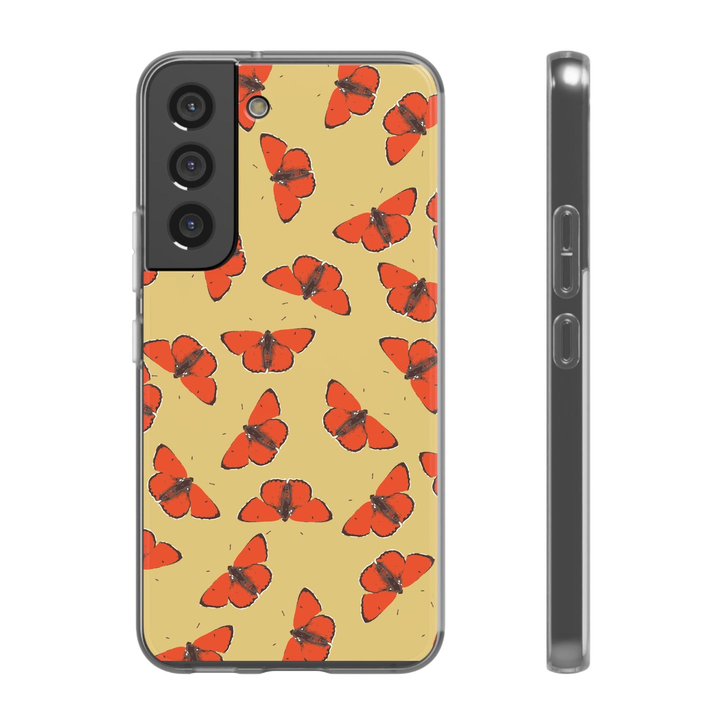 Butterfly Pattern Flexi Phone Case for Apple iPhone and Samsung Galaxy.
