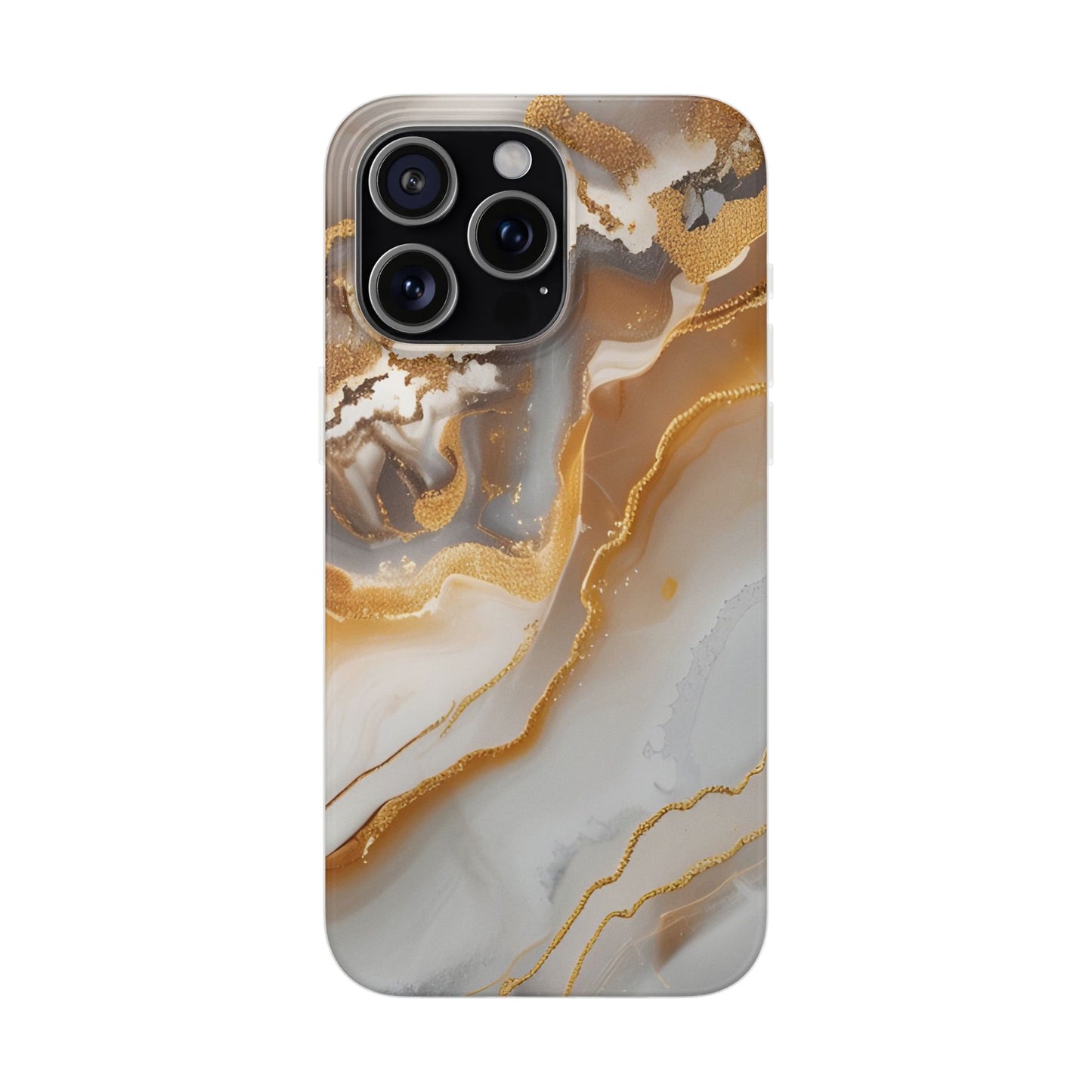Gold Marble Flexi Phone Case for Apple iPhone and Samsung Galaxy.