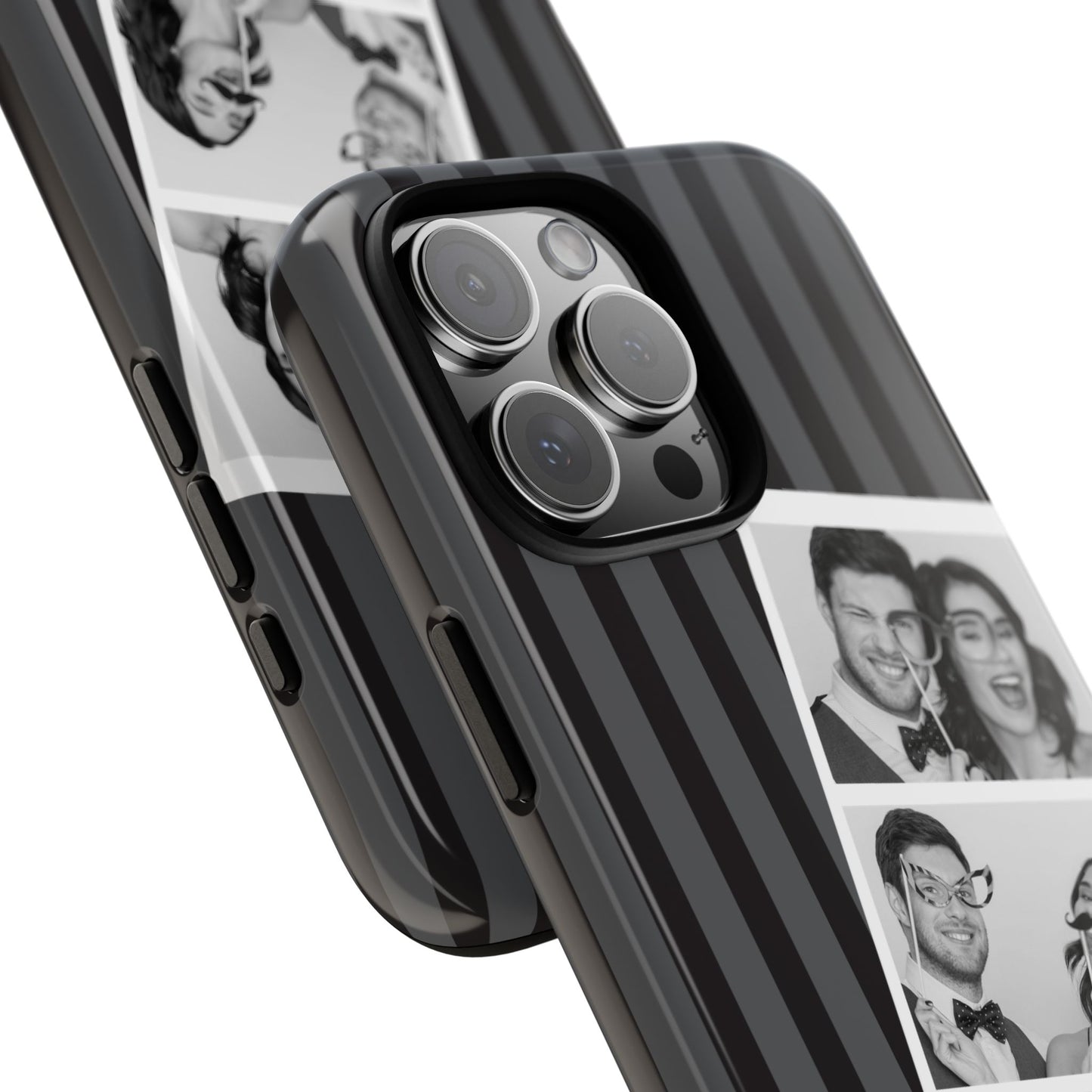 Customisable Three Image Retro Photobooth Design Tough Case for Apple iPhone, Samsung Galaxy and Google Pixel.