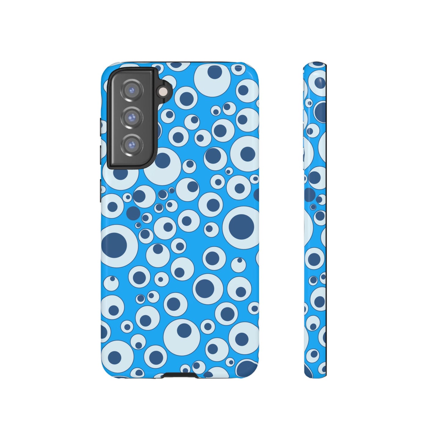 Blue Bubble Pattern Tough Phone Case — Retro Pop Circles Design