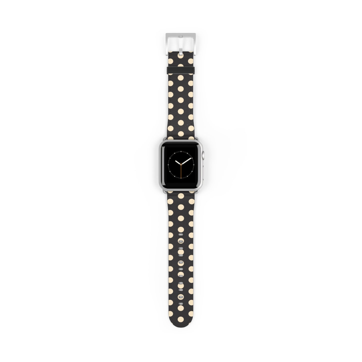 Vintage inspired black and cream polka dot ring holder with magnetic grip, ergonomic design, and retro style