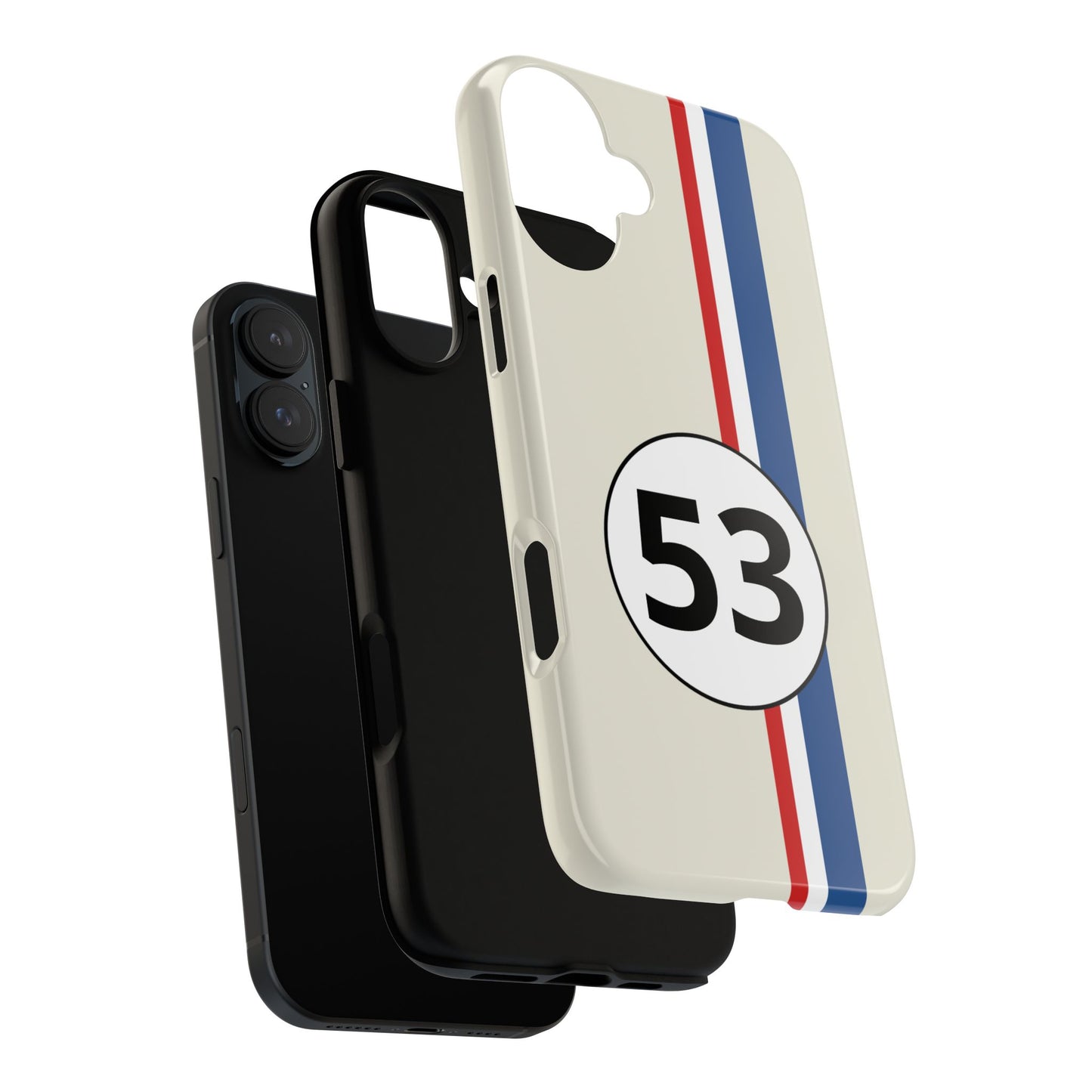 Racing Stripe Personalised Number Tough Phone Case for Apple iPhone, Samsung Galaxy and Google Pixel.