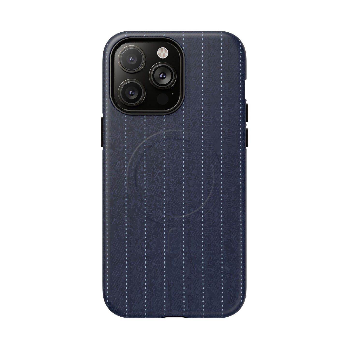MagSafe Tough Phone Case — Navy Pinstripe Magnetic Protective Cover