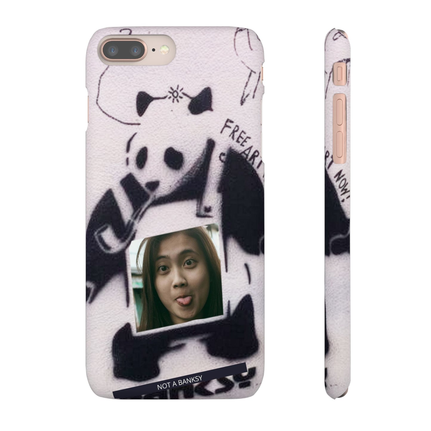 Single Image Personalised Panda Stencil Slim Phone Case for Apple iPhone, Samsung Galaxy and Google Pixel.