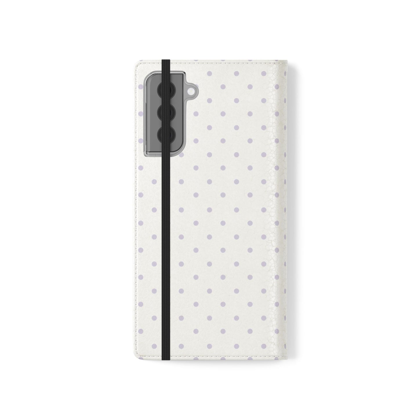 Polka Dot Flip Phone Case — White and Violet Polka Dot Wallet Cover