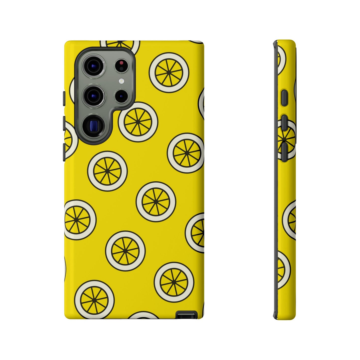 Yellow Lemon Pattern Tough Phone Case — Bright Citrus Protective Cover