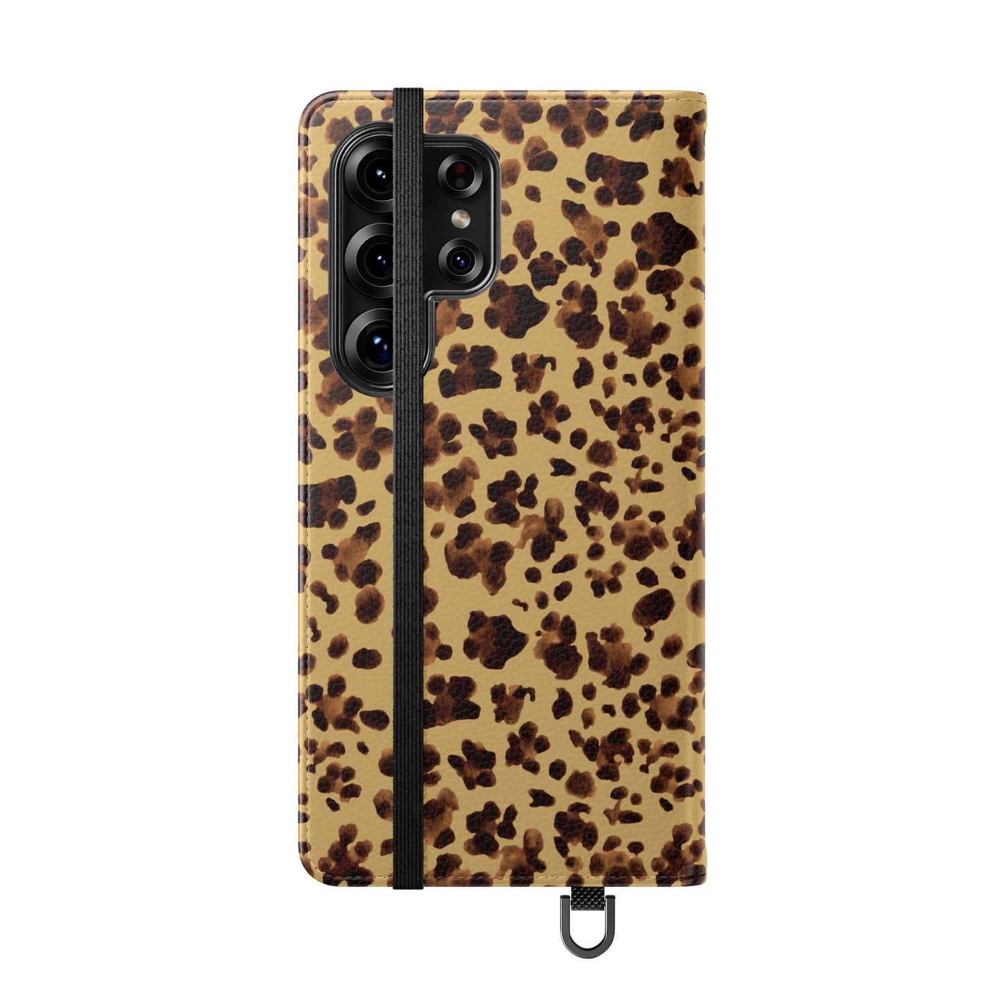 Leopard Print watercolour Flip Phone Case - Stylish Wallet Folio Cover with Card Slots