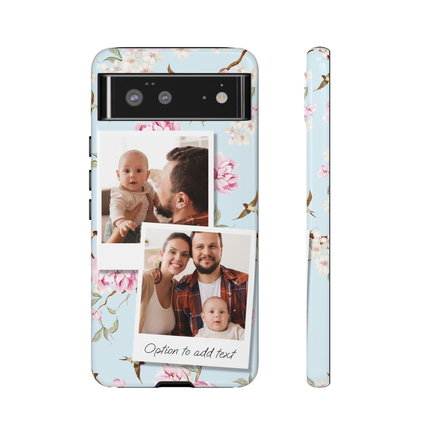 Two image Personalised Floral Photo Collage Tough Case — Personalised Family Phone Case