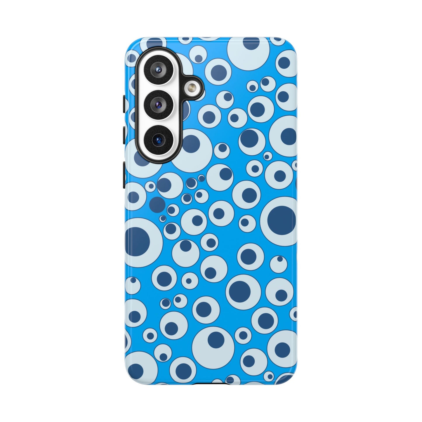 Blue Bubble Pattern Tough Phone Case — Retro Pop Circles Design