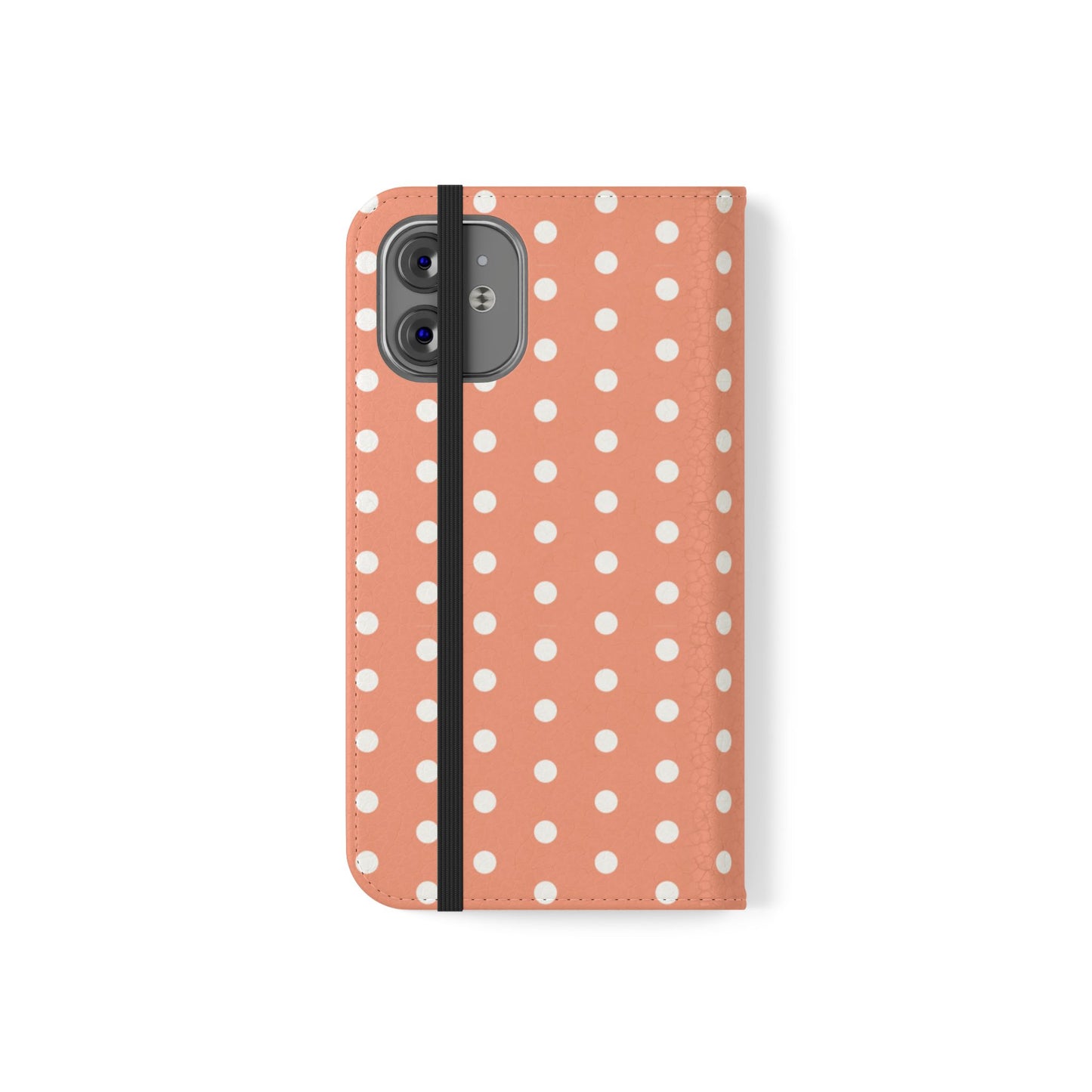 Polka Dot Flip Phone Case — Salmon Polka Dot Wallet Cover
