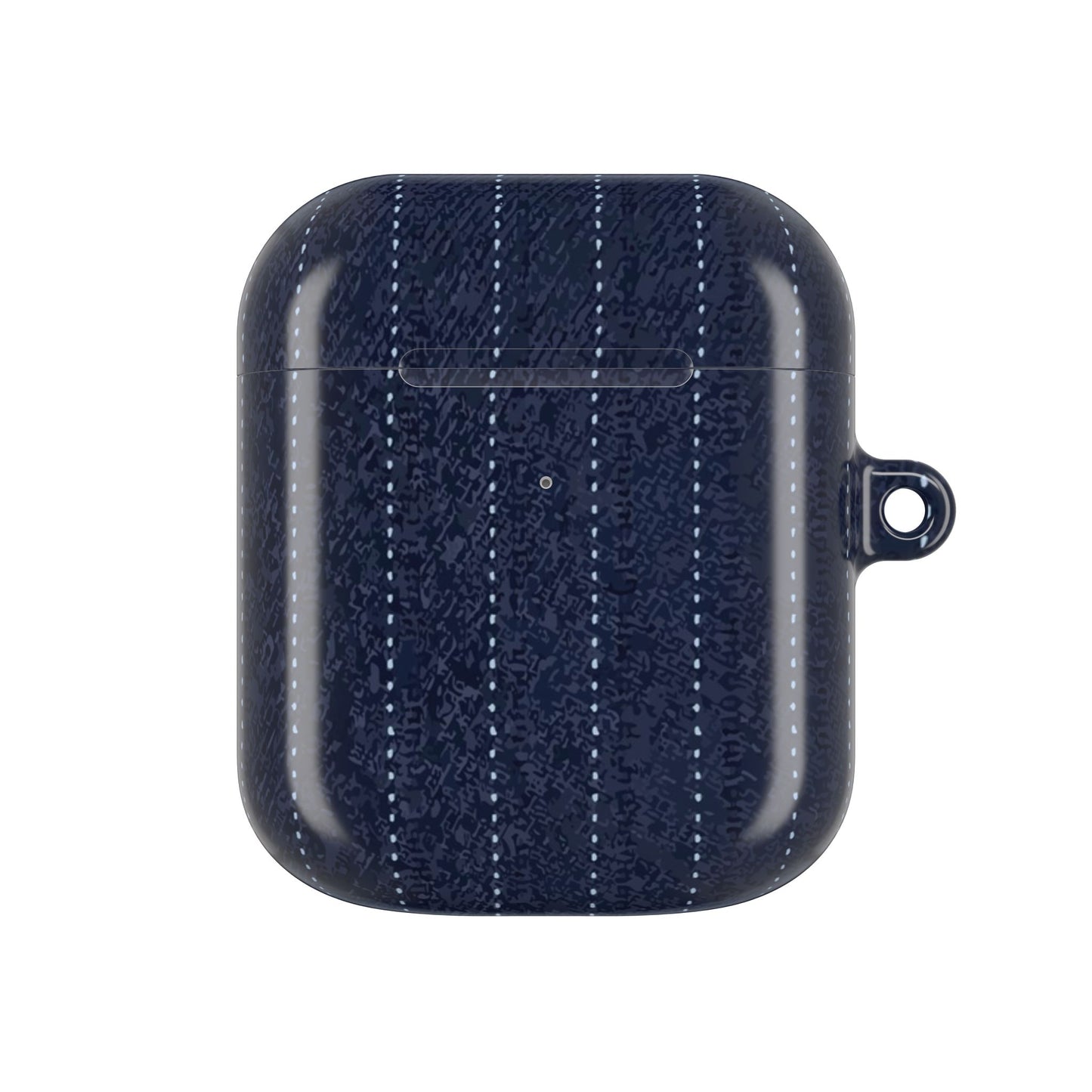Knitted Navy Stripe AirPod Case — Cozy Textured Protective Cover