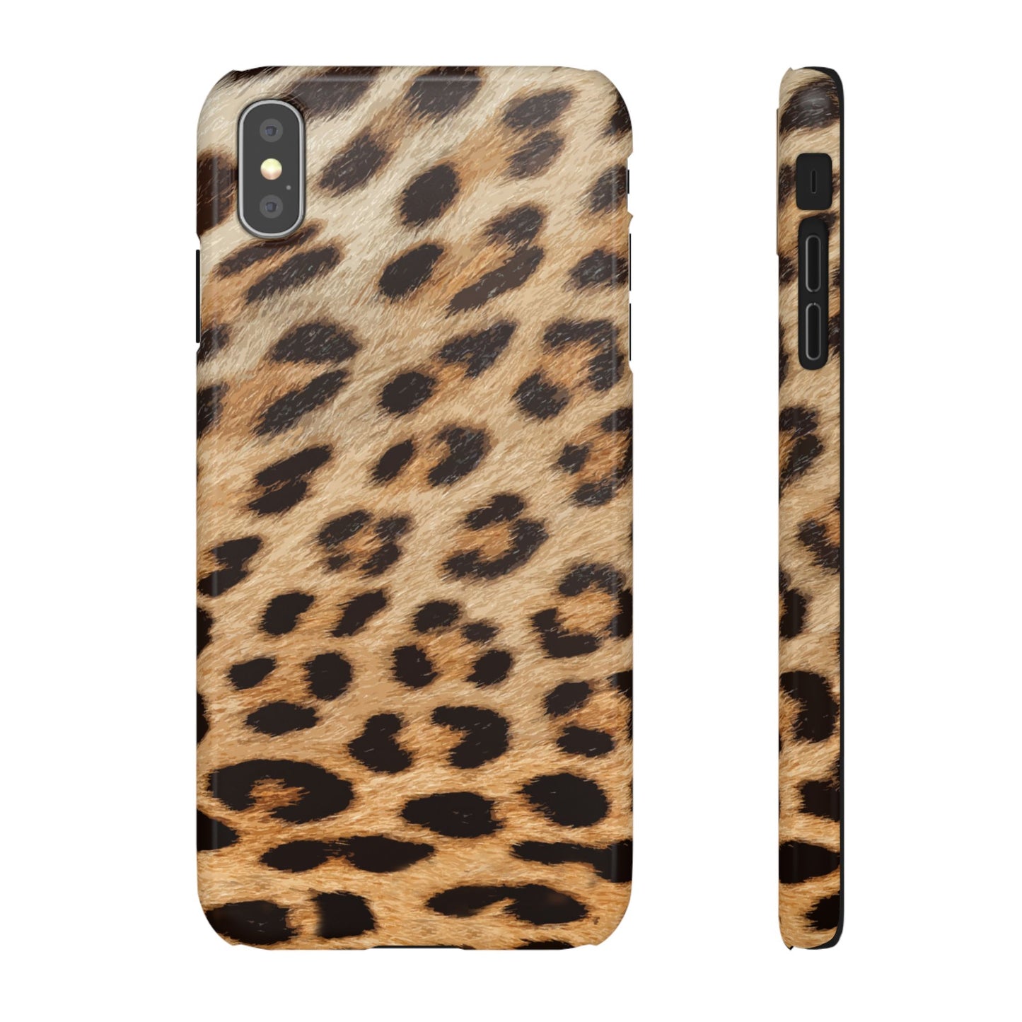 Leopard Print Slim Phone Case for Apple iPhone, Samsung Galaxy and Google Pixel.