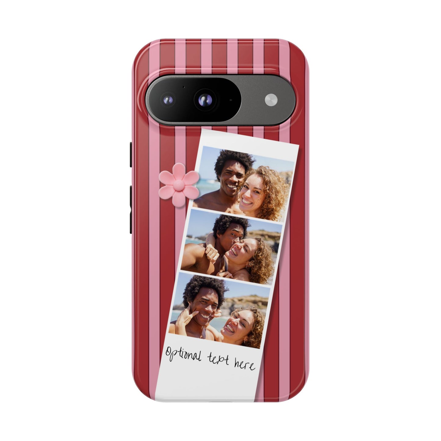 Customisable Three Photo Personalised Collage Tough Phone Case for Apple iPhone, Samsung Galaxy and Google Pixel.