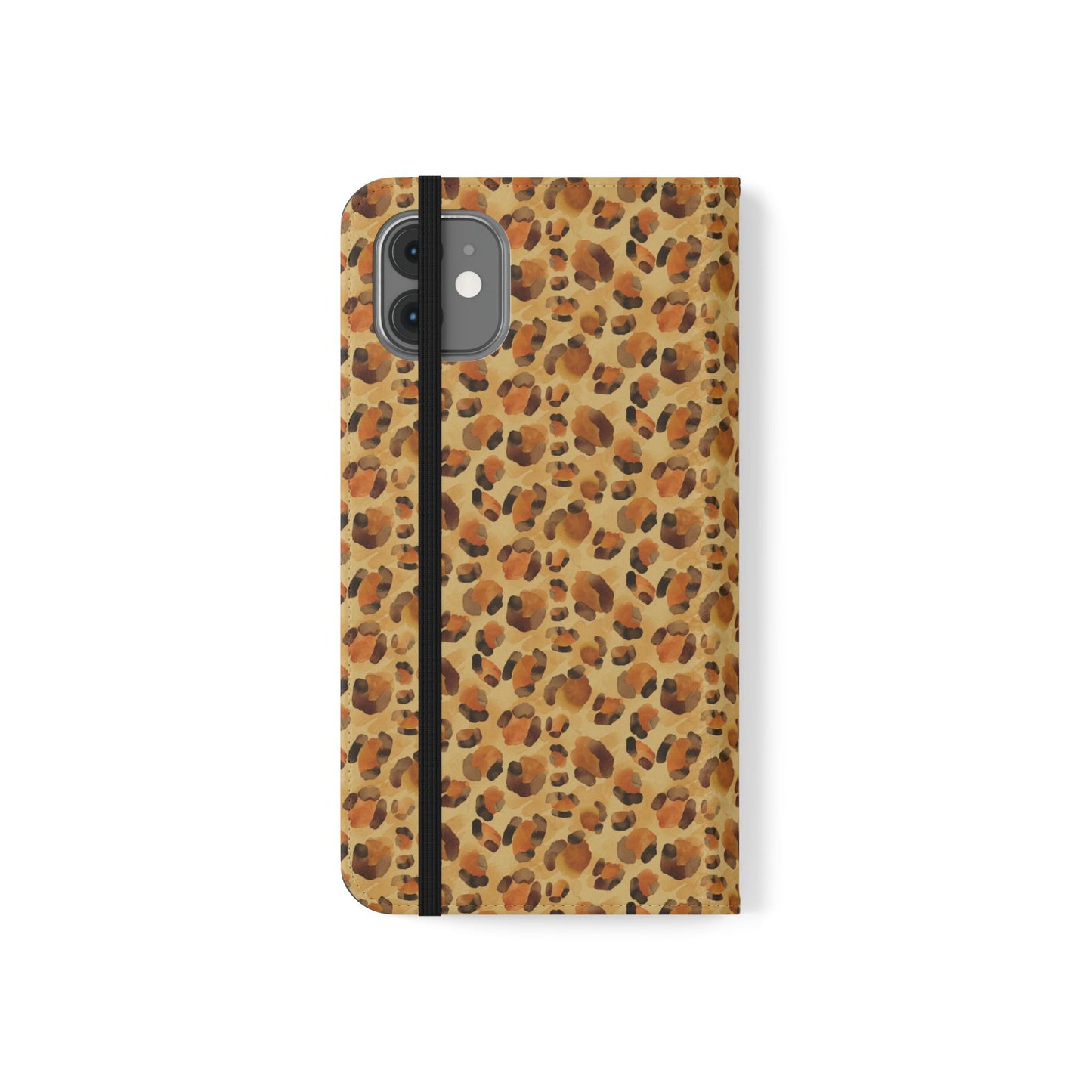 Leopard Print Flip Phone Case — Cardholder Wallet Folio
