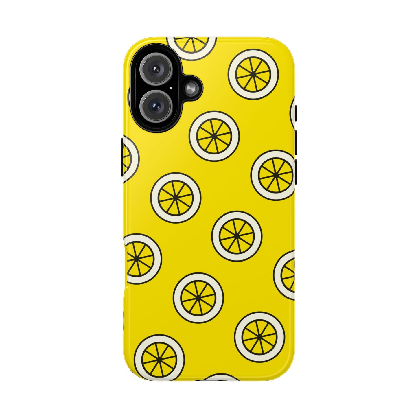 Yellow Lemon Pattern Tough Phone Case — Bright Citrus Protective Cover