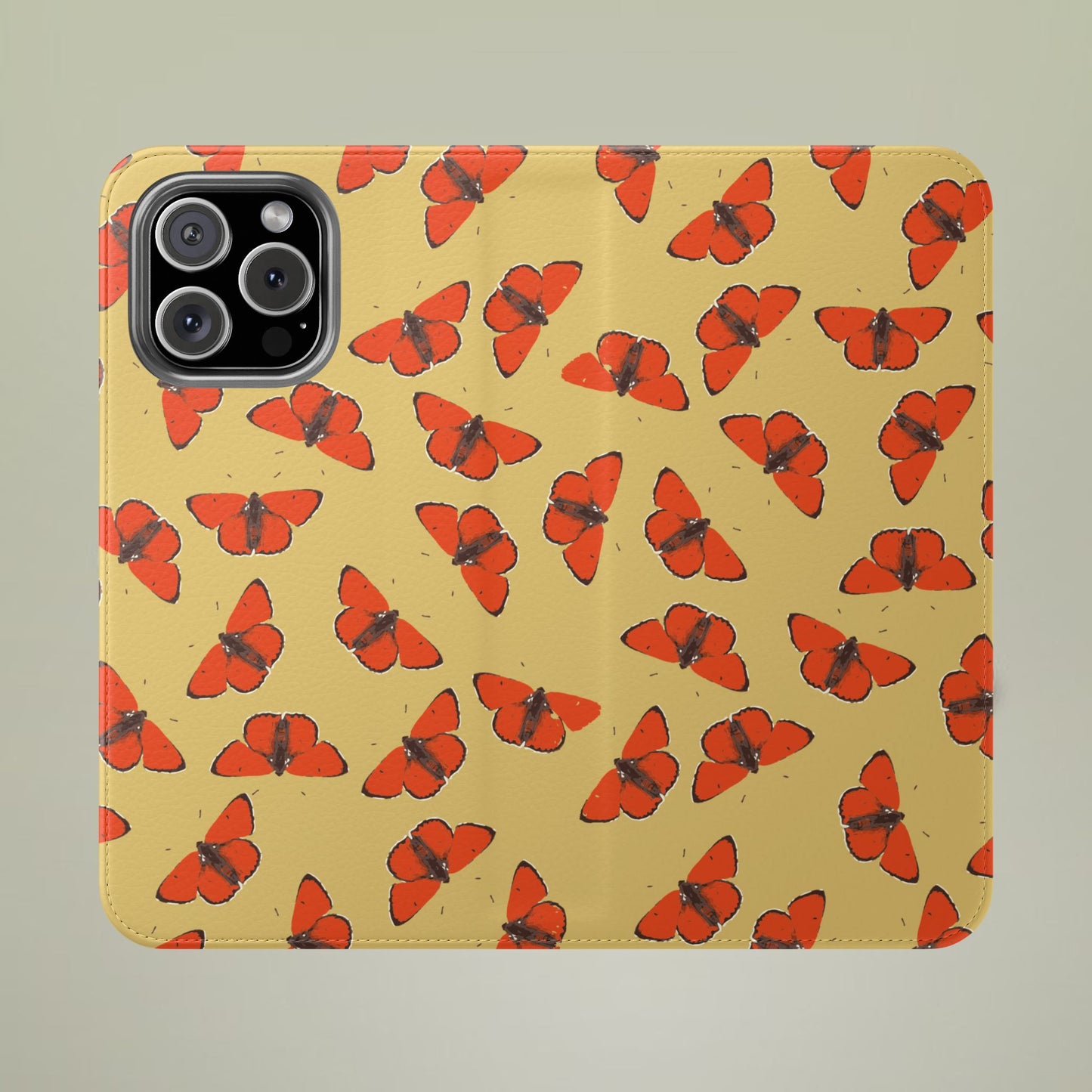 Red Butterflies Flip Phone Case — Flip Wallet Cover