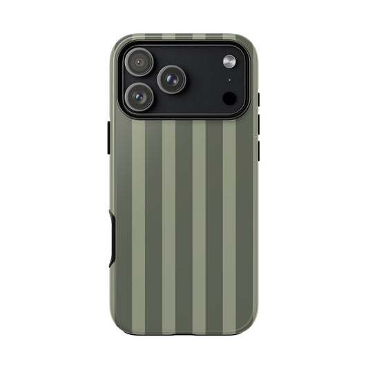 Olive Striped Tough Phone Case — Durable Military-Inspired Protective Cover