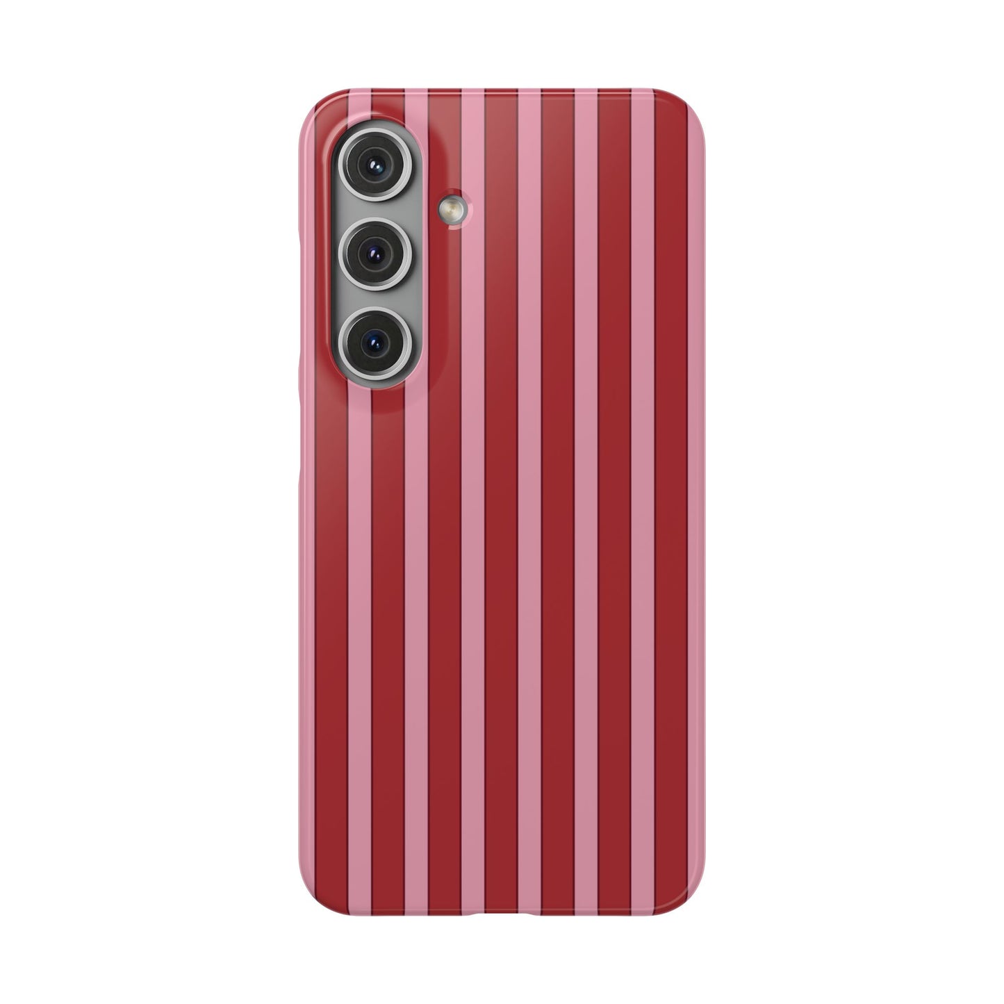 Striped Red Snap Phone Case — Slim Phone Cover for Apple iPhone and Samsung Galaxy.