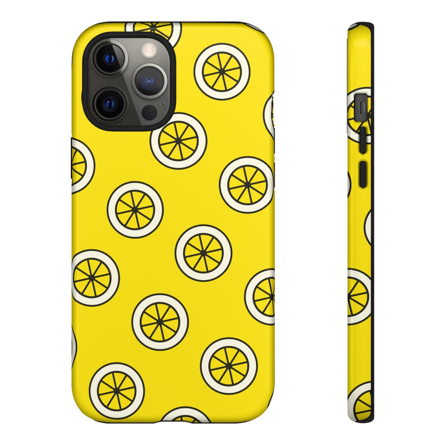 Yellow Lemon Pattern Tough Phone Case — Bright Citrus Protective Cover