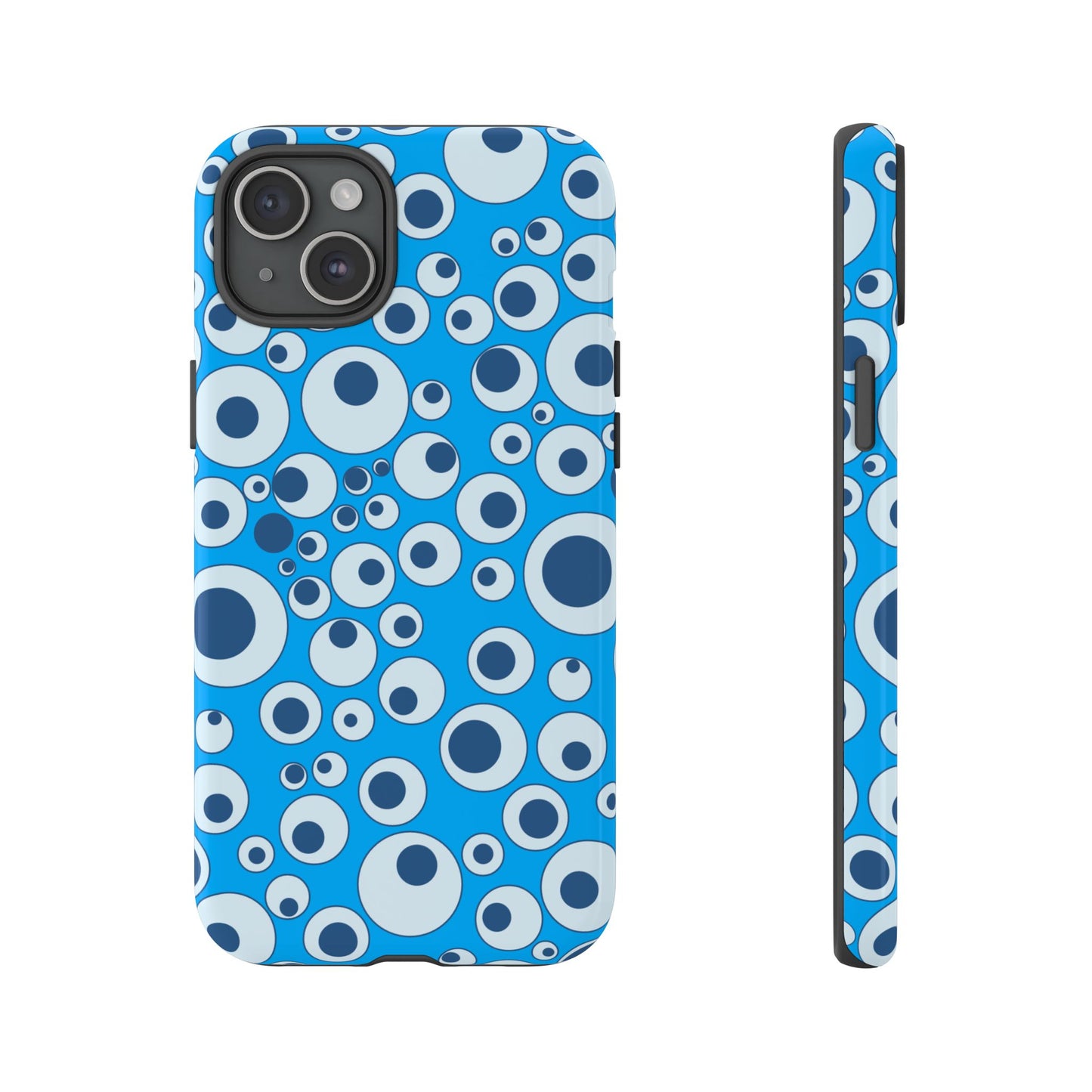 Blue Bubble Pattern Tough Phone Case — Retro Pop Circles Design