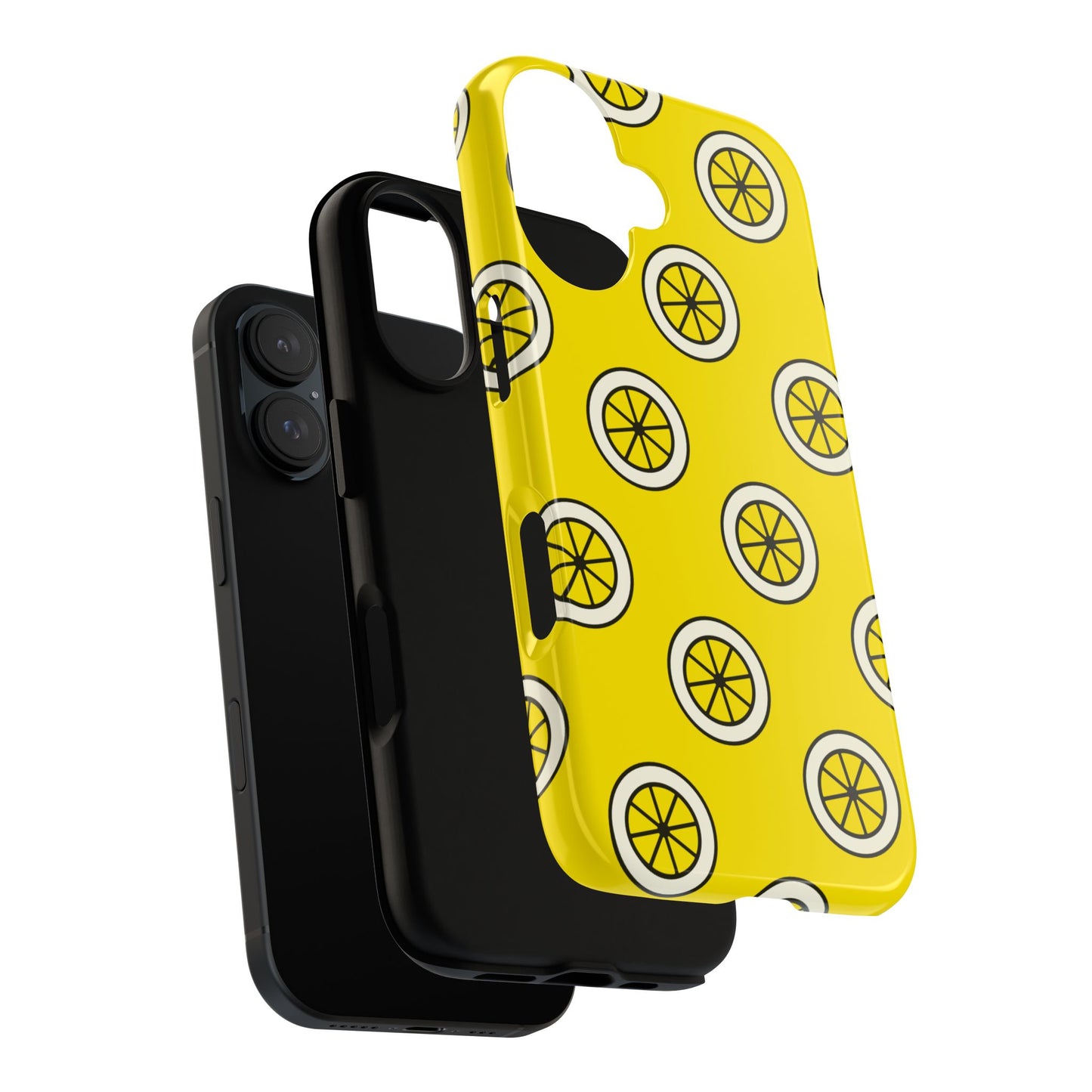 Yellow Lemon Pattern Tough Phone Case — Bright Citrus Protective Cover