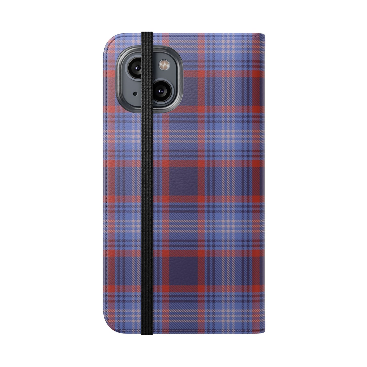 Tartan Flip Phone Case — Red & Purple Plaid Wallet Cover