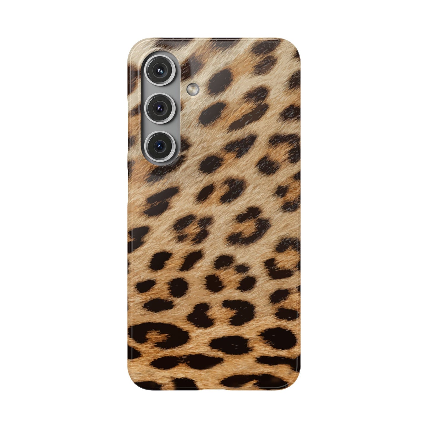 Leopard Print Slim Phone Case for Apple iPhone, Samsung Galaxy and Google Pixel.