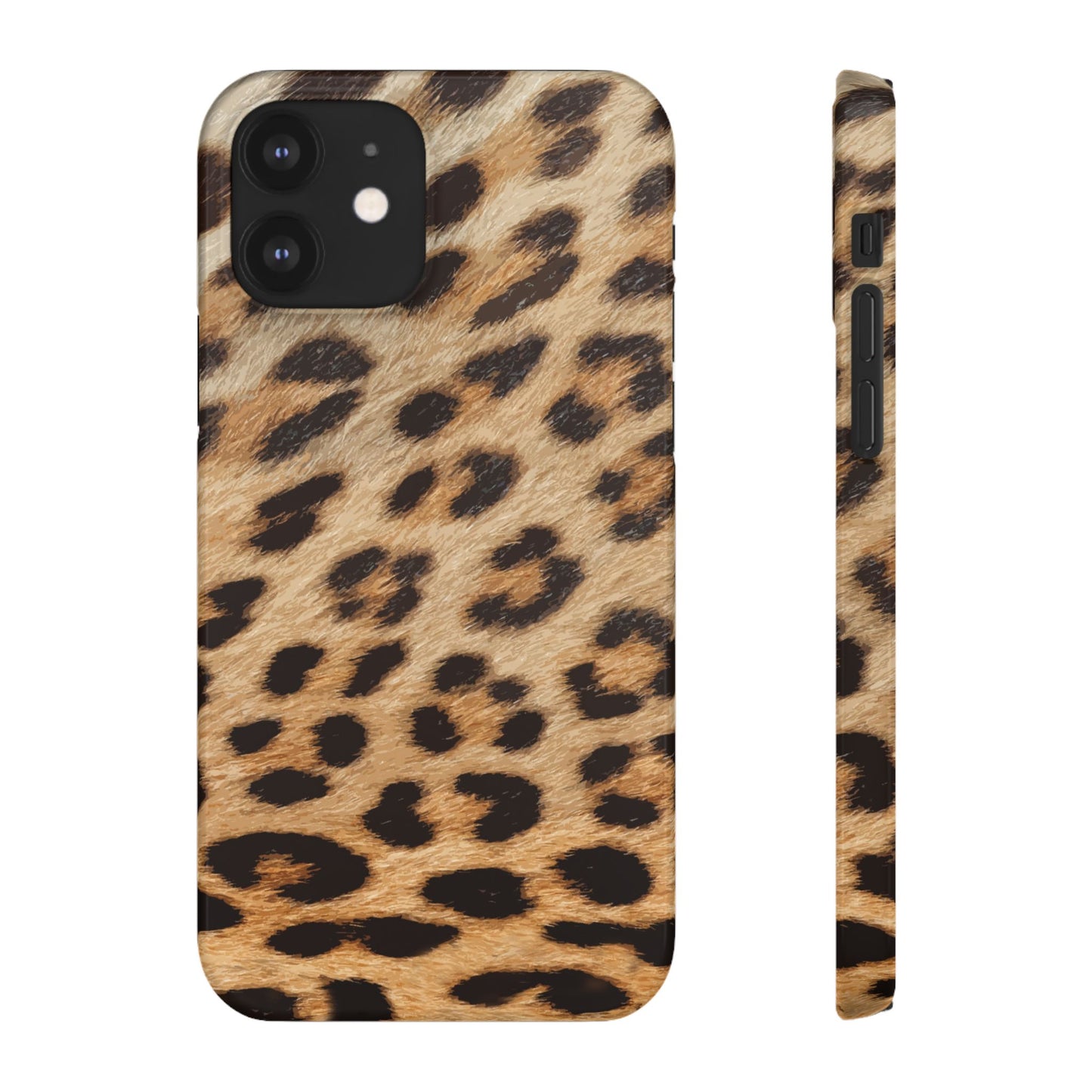 Leopard Print Slim Phone Case for Apple iPhone, Samsung Galaxy and Google Pixel.