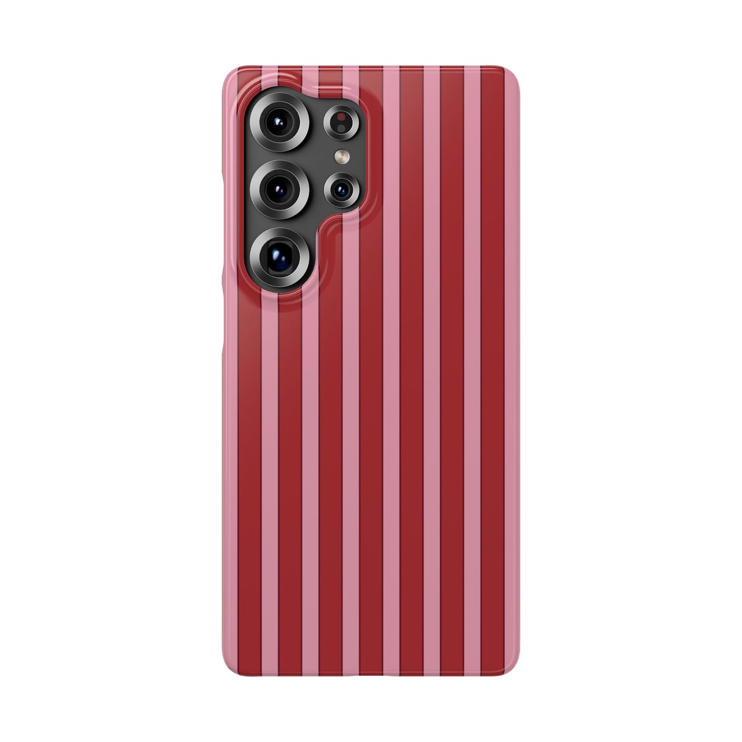 Striped Red Snap Phone Case — Slim Phone Cover for Apple iPhone and Samsung Galaxy.