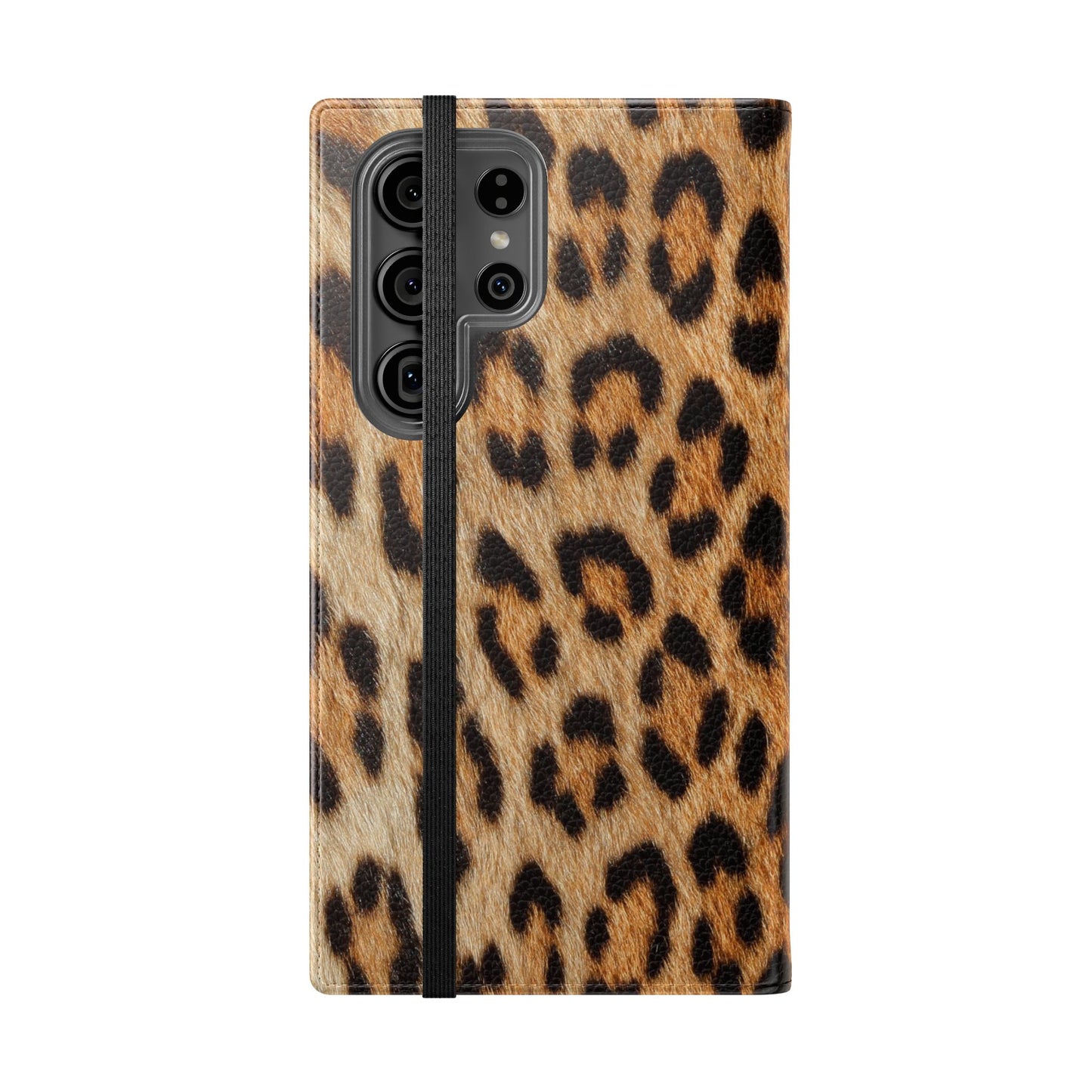 Leopard Fur Flip Phone Case — Leopard Fur Wallet Cover