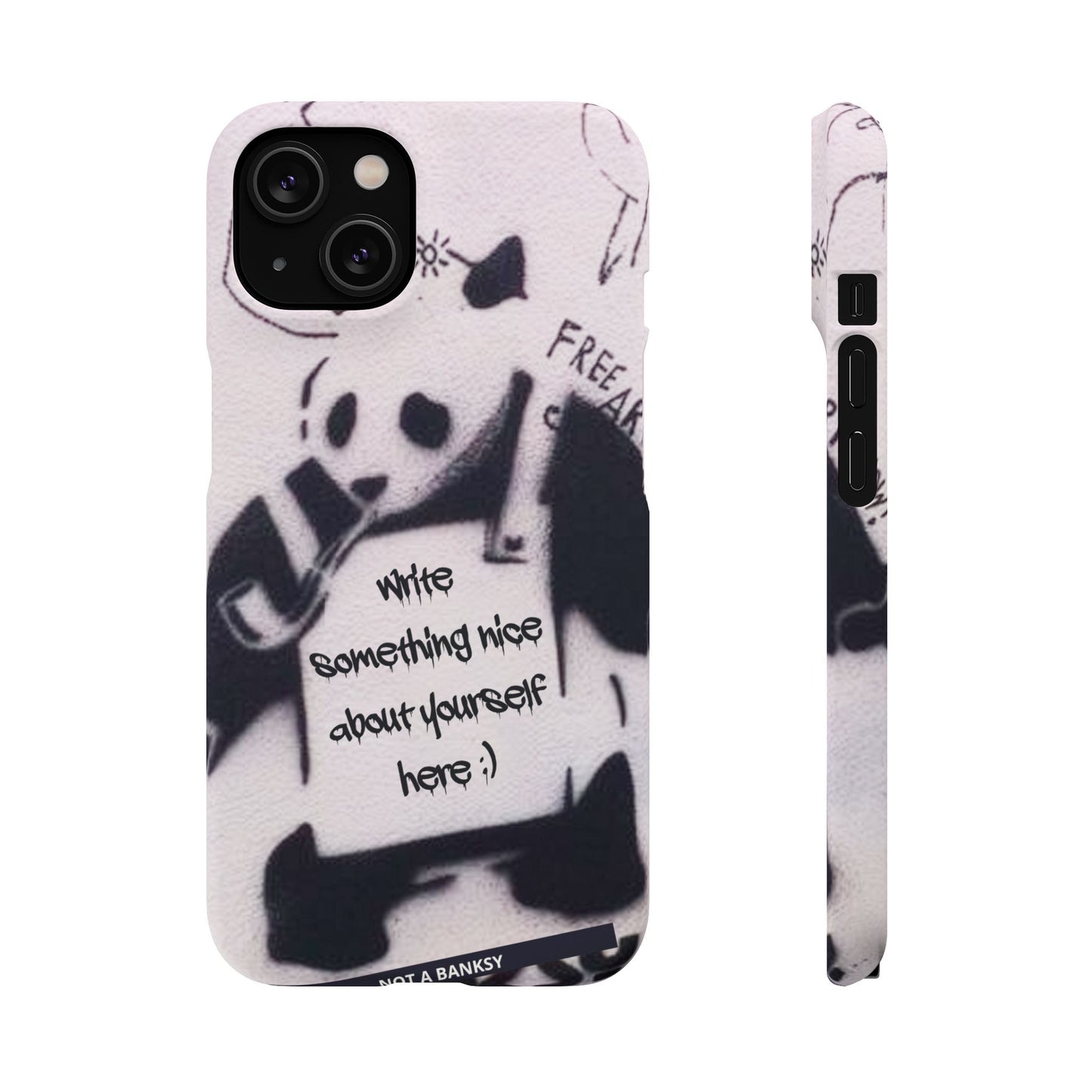 Personalised Panda Stencil Phone Case for Apple iPhone, Samsung Galaxy and Google Pixel.